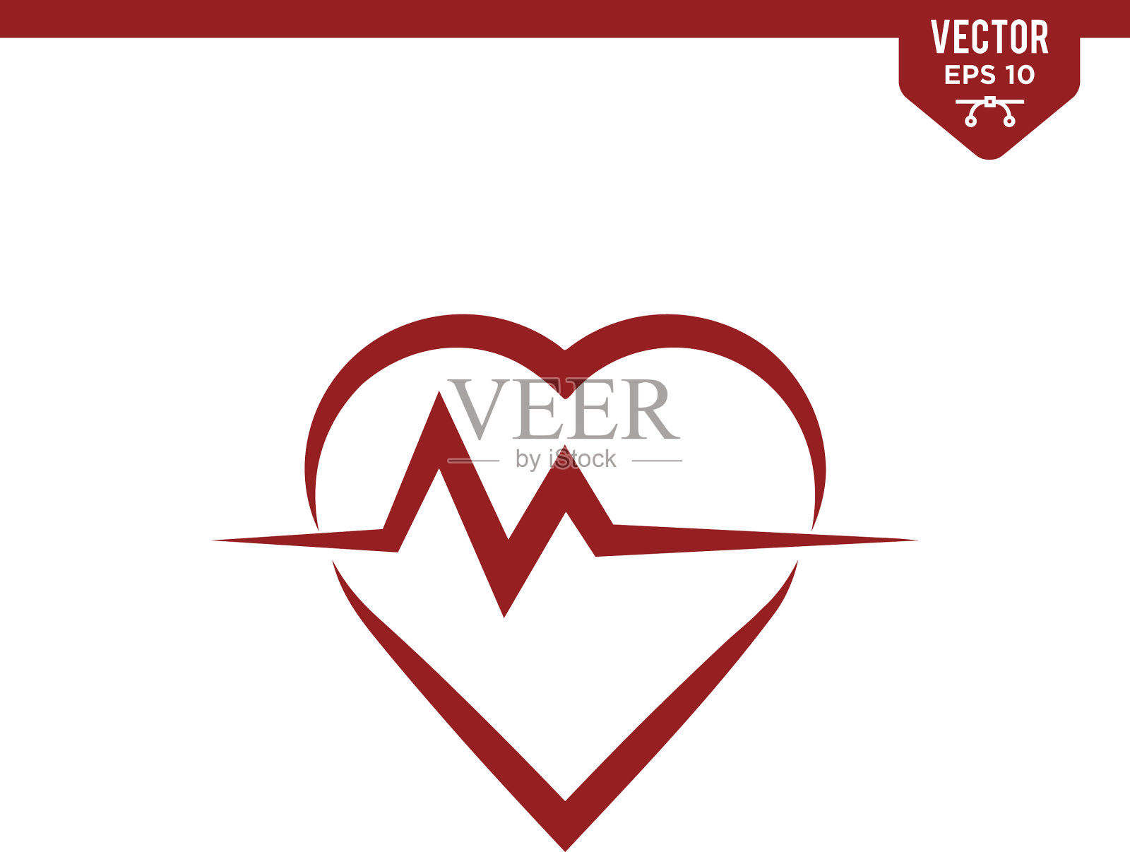 希思和脉搏图标收集在字形风格插画图片素材