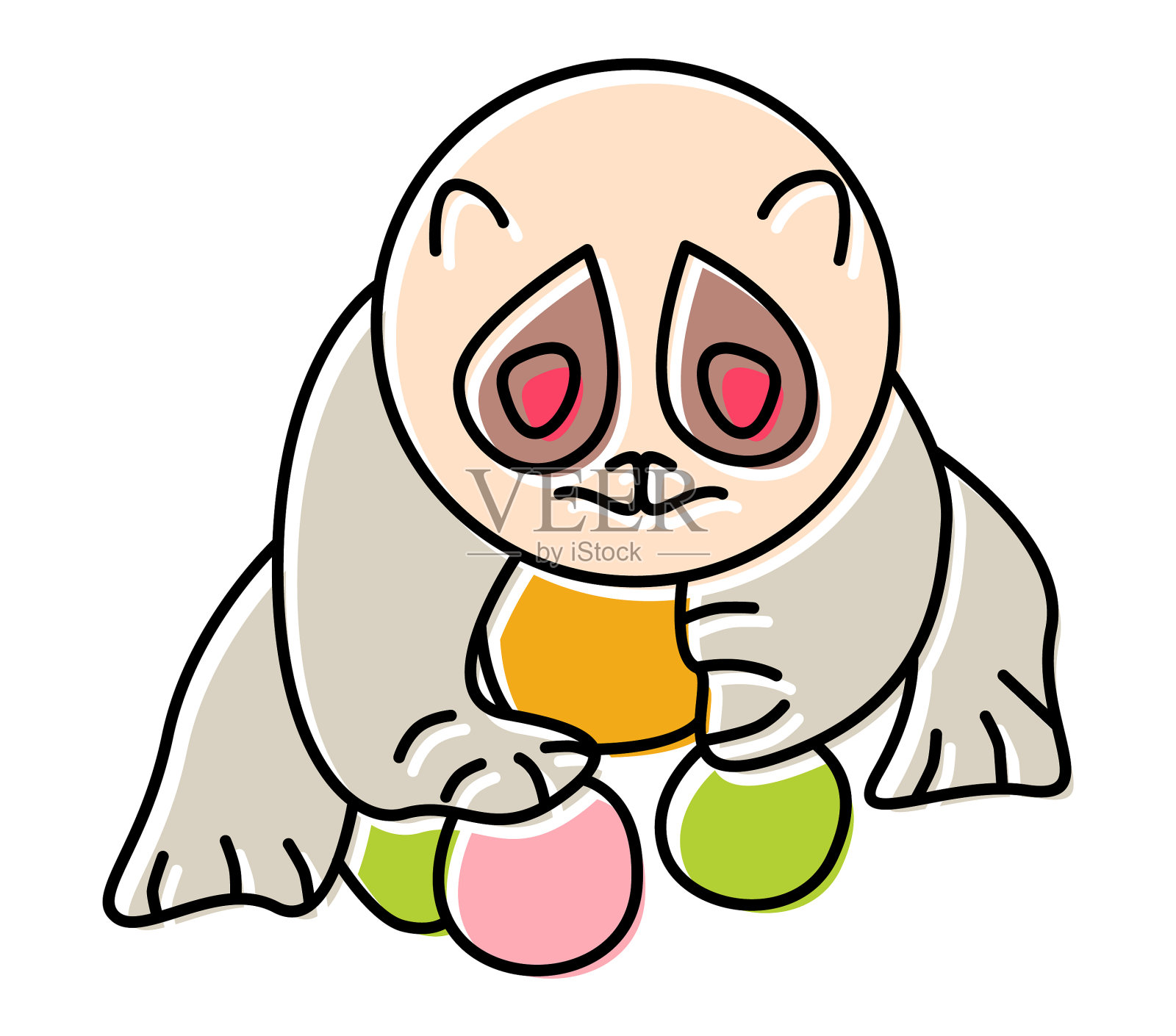 可爱的熊猫标志设计插画图片素材