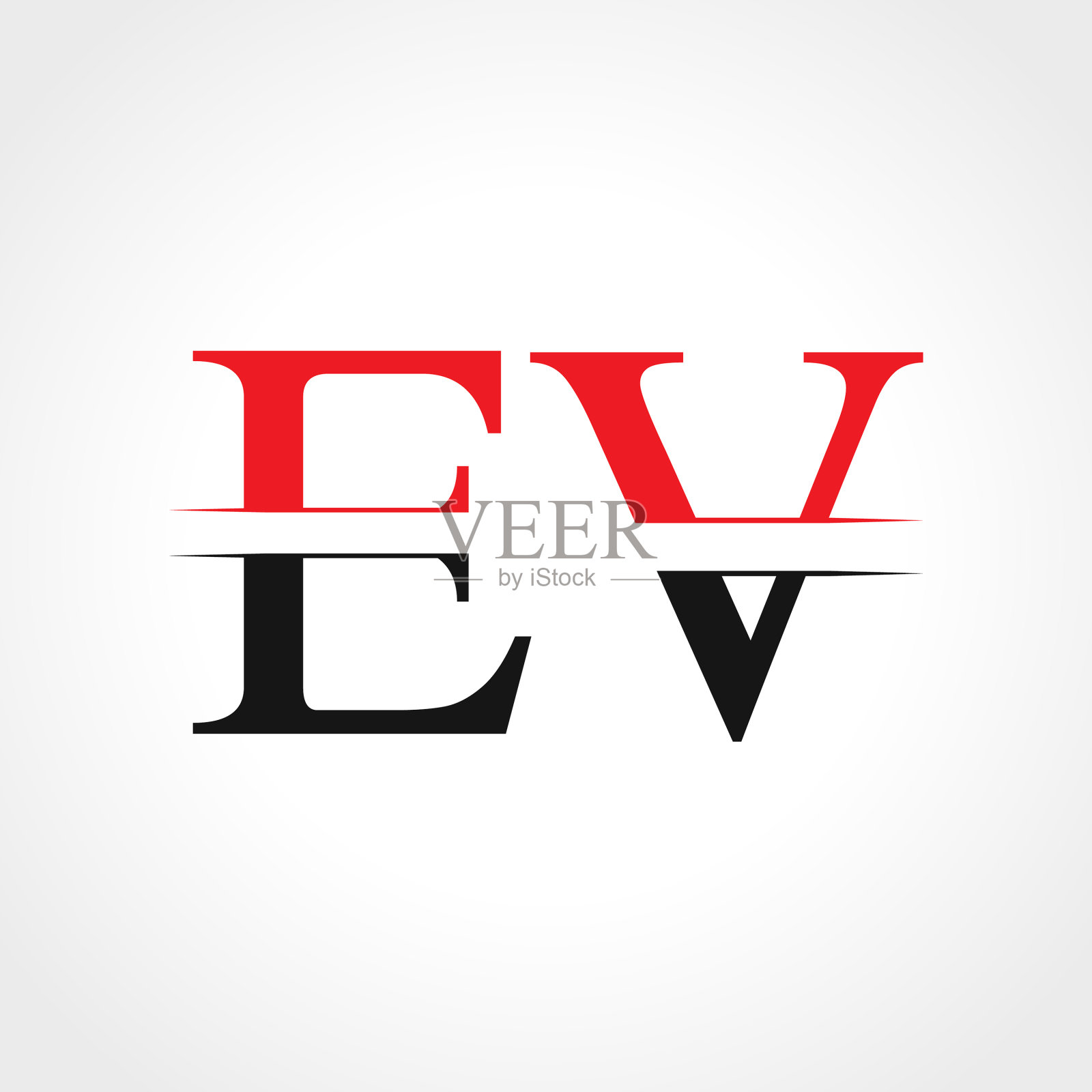 首字母ev链接标识业务模板插画图片素材