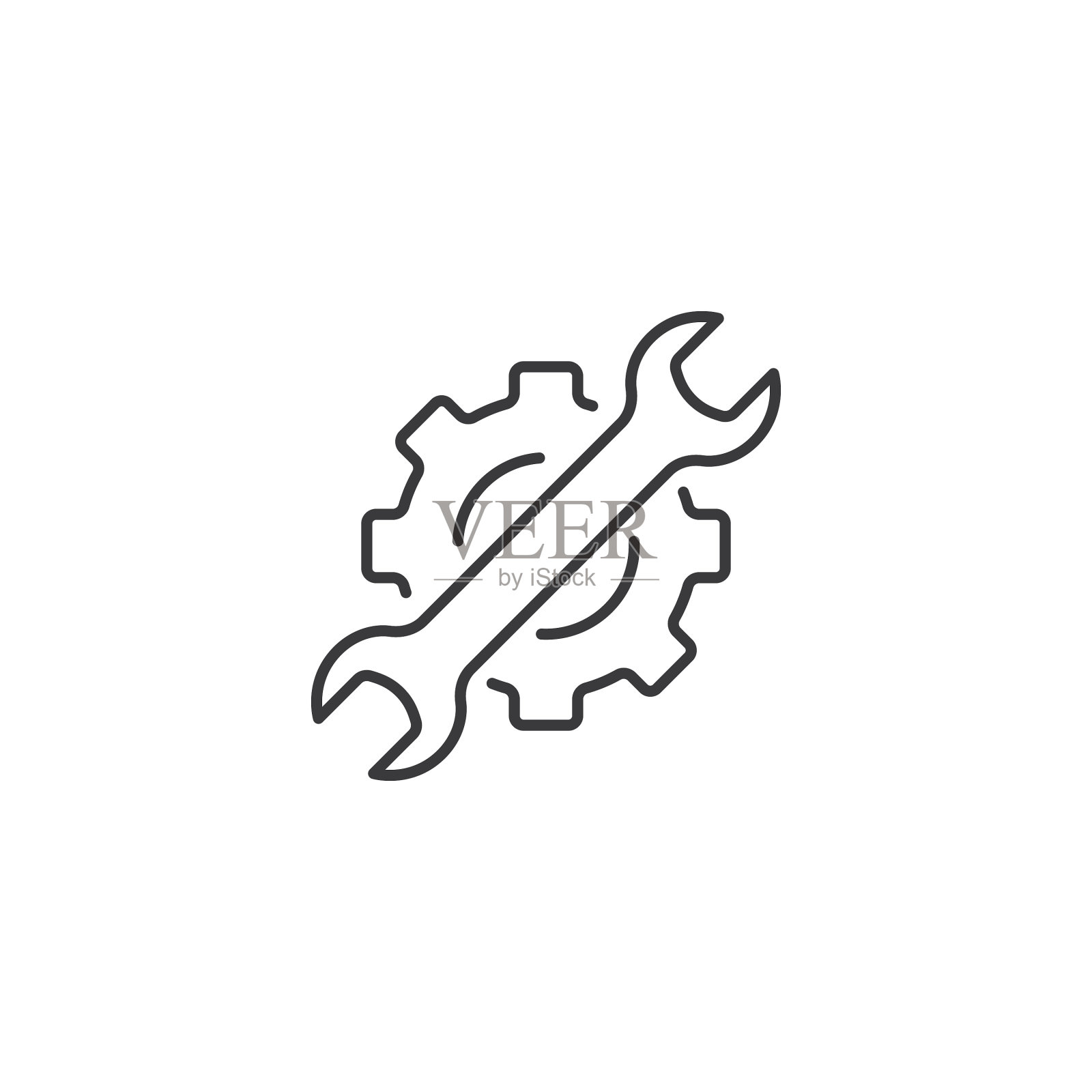 白色背景上的线路技术支持图标图标素材