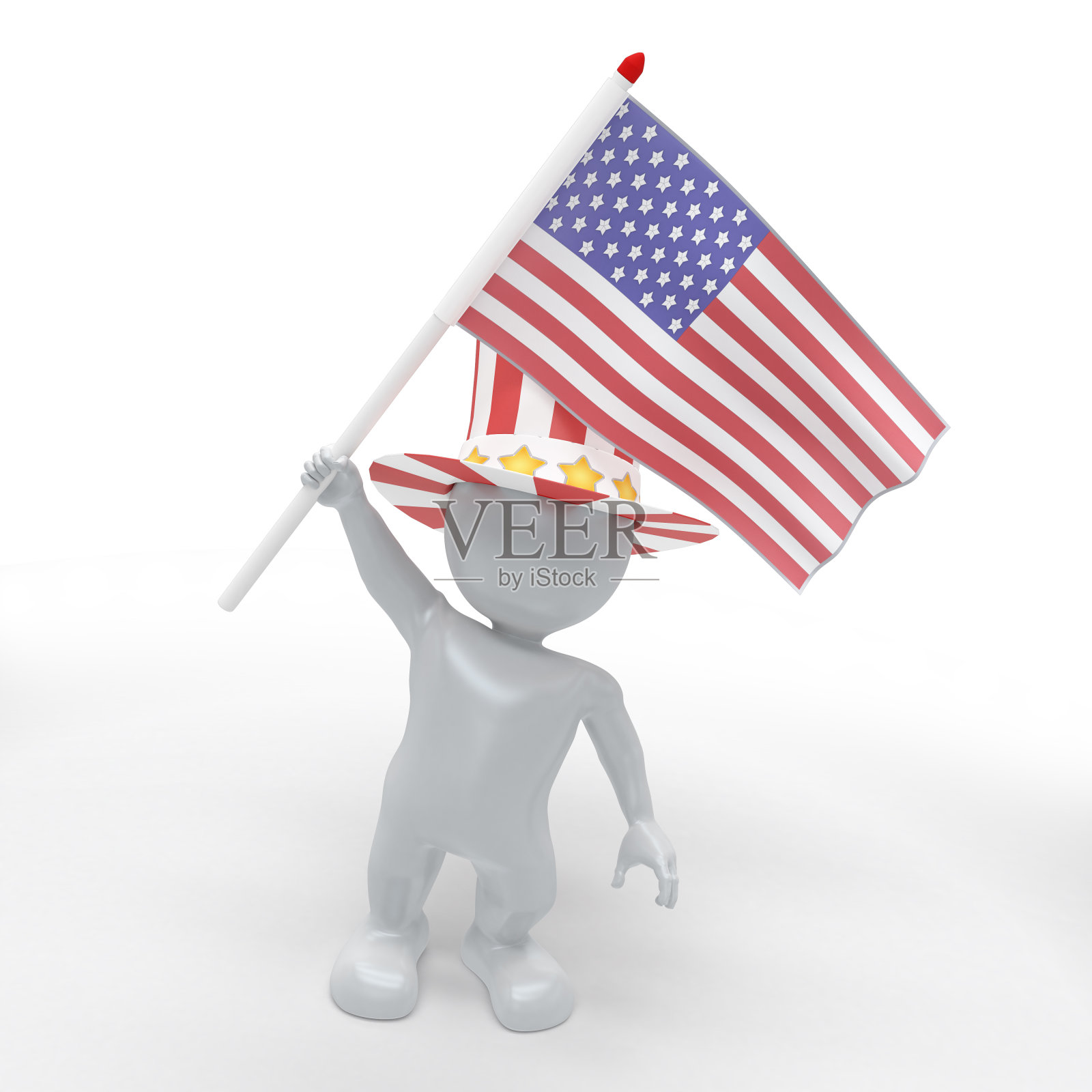 3D变形人庆祝独立日照片摄影图片