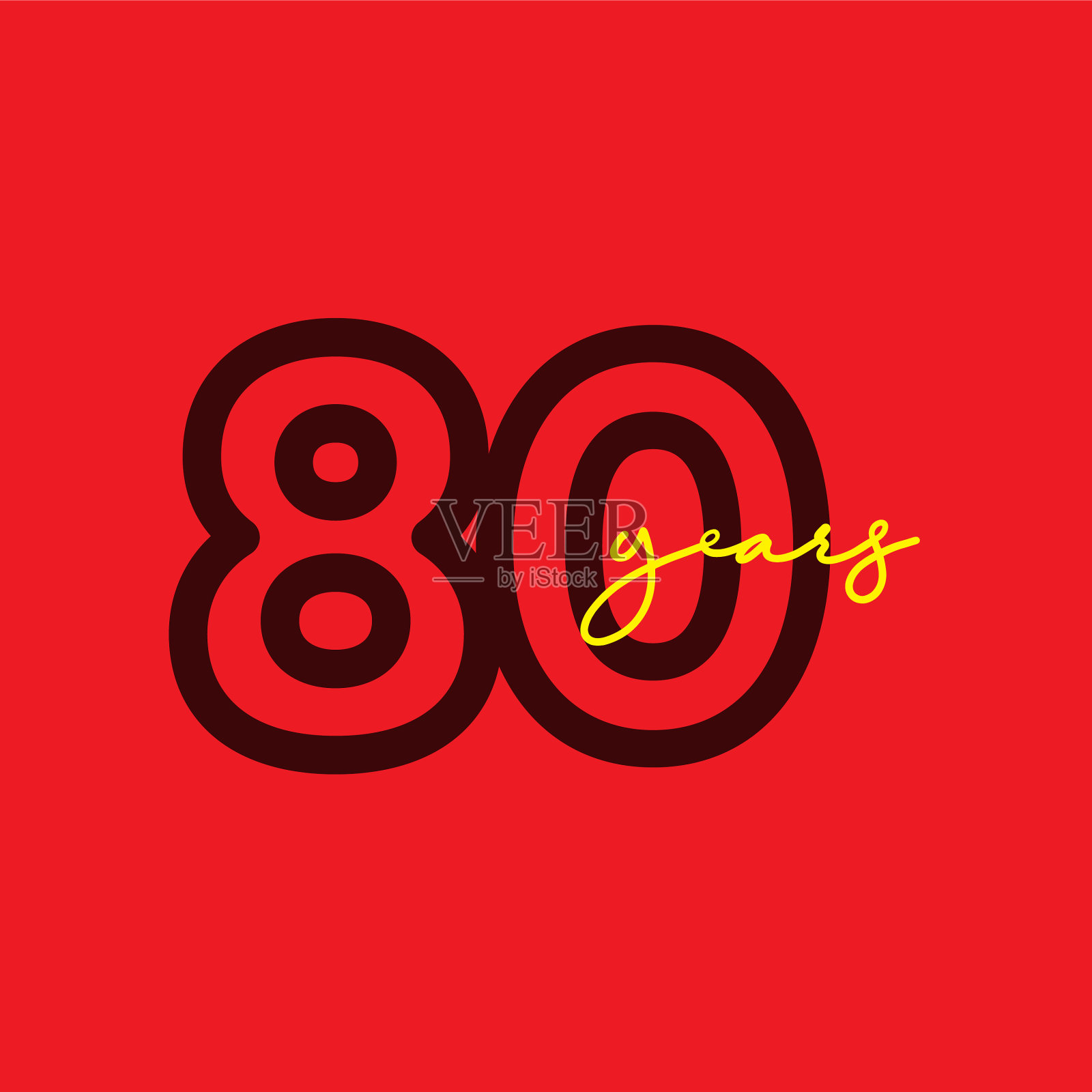 80周年庆典模板设计插画图片素材