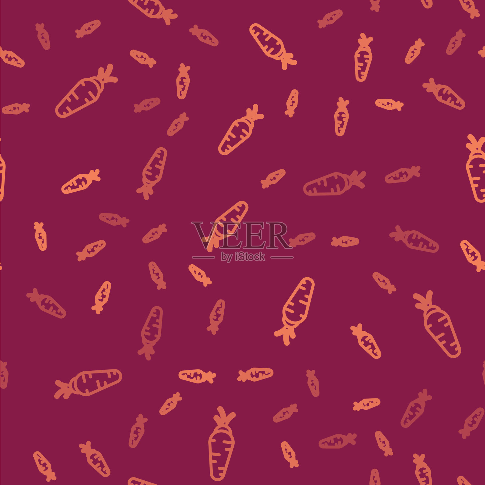 褐线胡萝卜图标隔离无缝模式插画图片素材