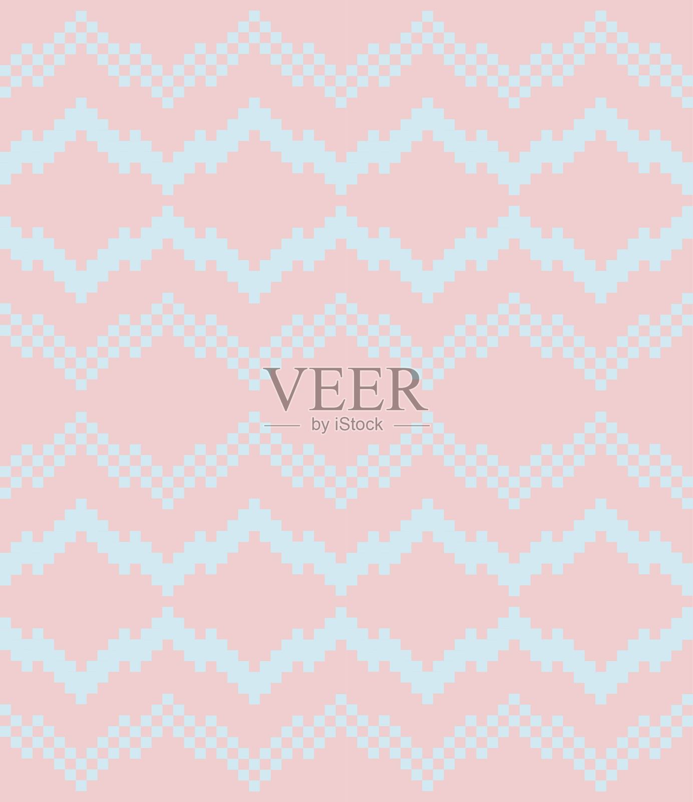 粉色圣诞集市岛无缝图案背景插画图片素材