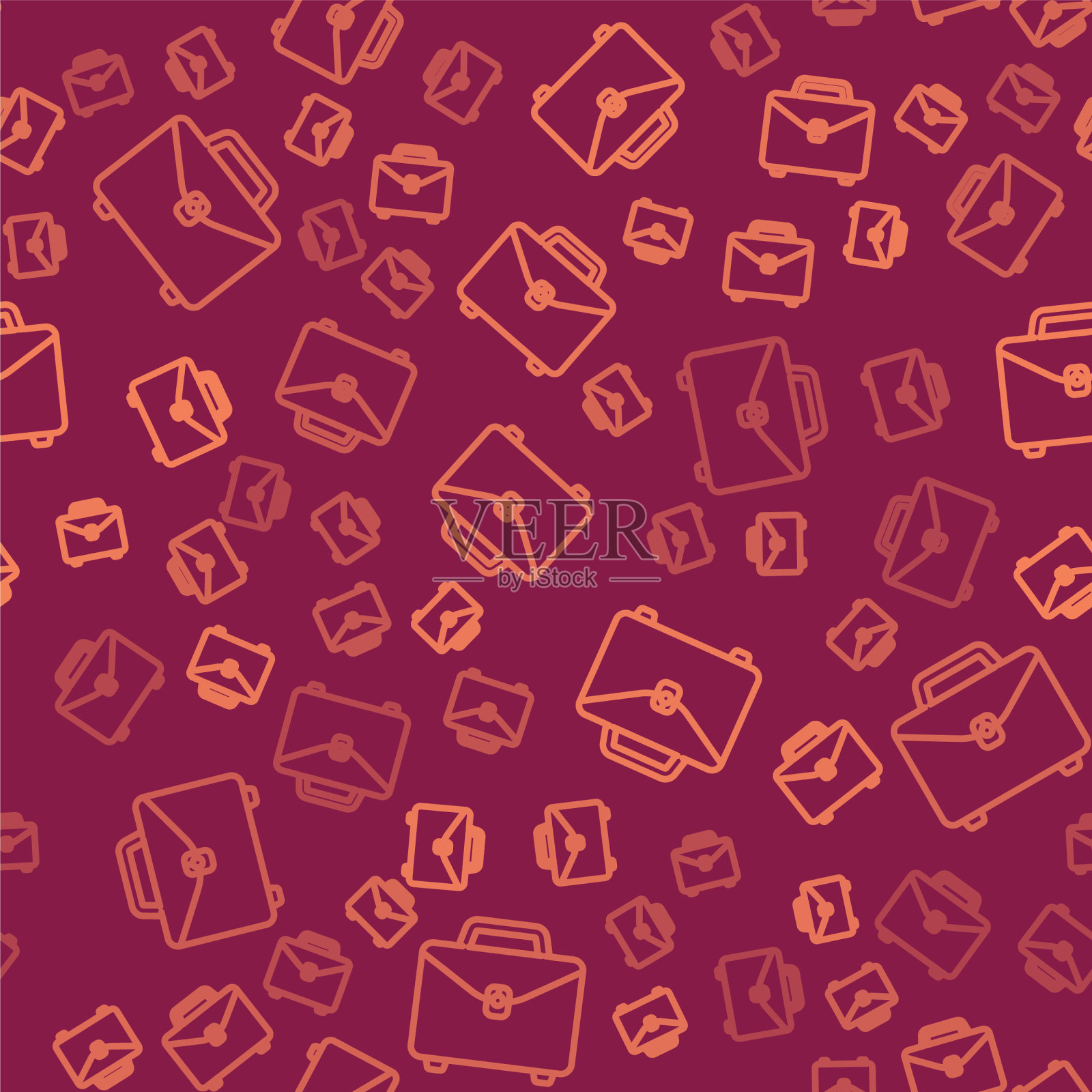 棕色线公文包图标隔离无缝插画图片素材