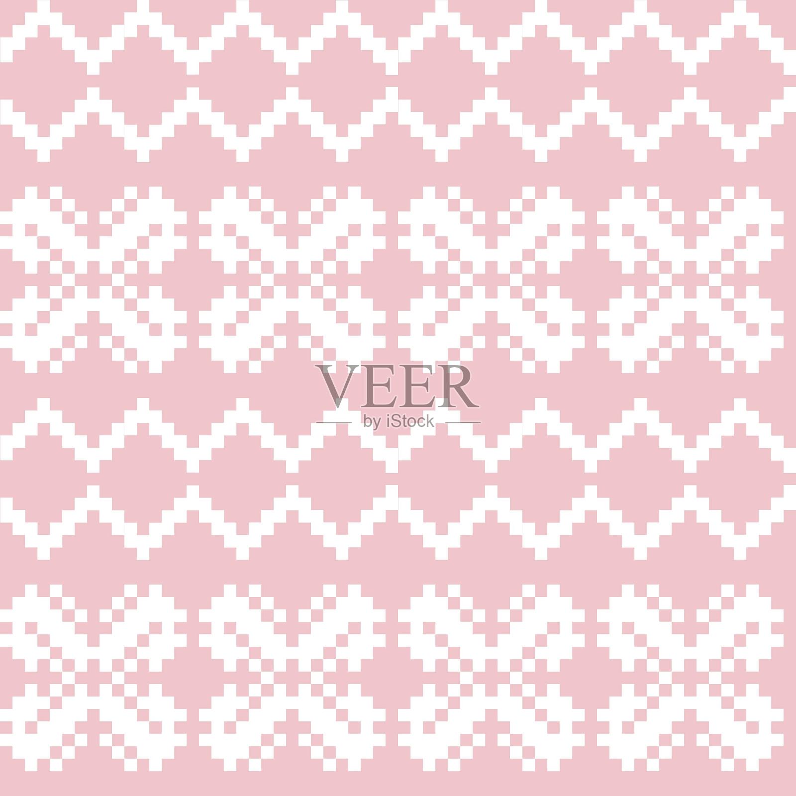 粉色圣诞集市岛无缝图案背景插画图片素材