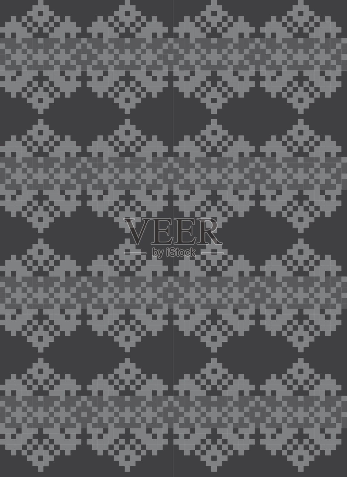 灰色圣诞集市岛无缝图案背景插画图片素材