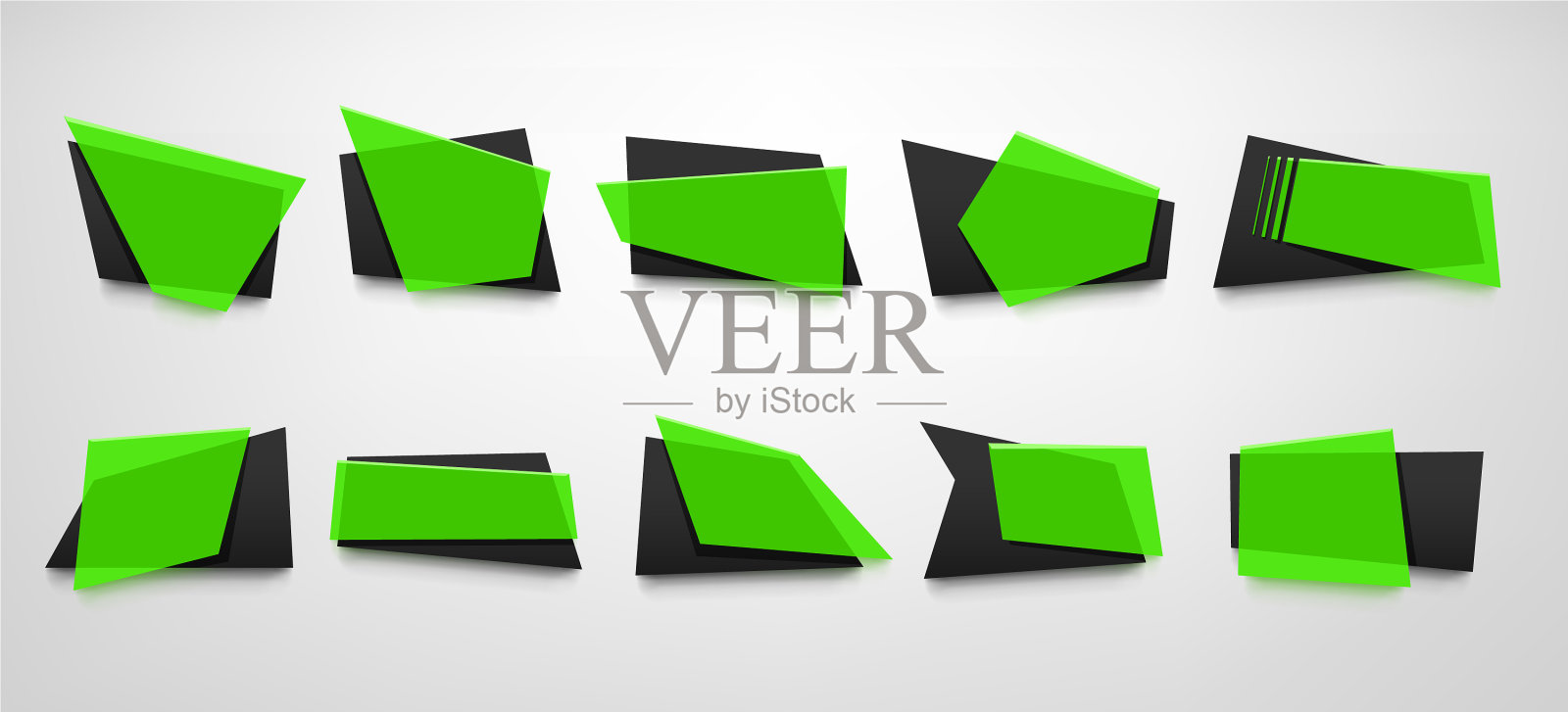 绿色条幅套装插画图片素材