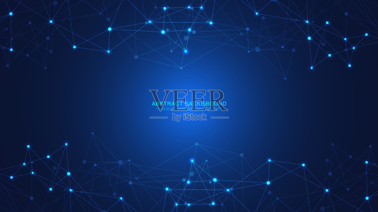 抽象的技术背景与连接点和线。全球网络连接和通信的数字技术。插画图片素材