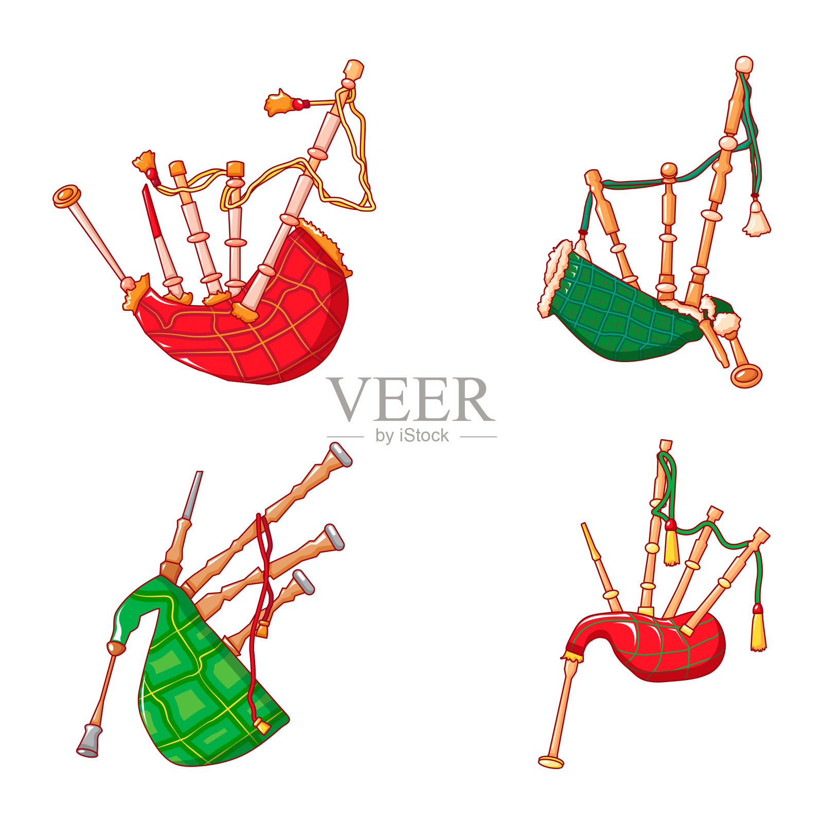 苏格兰风笛音乐偶像集，卡通风格设计元素图片