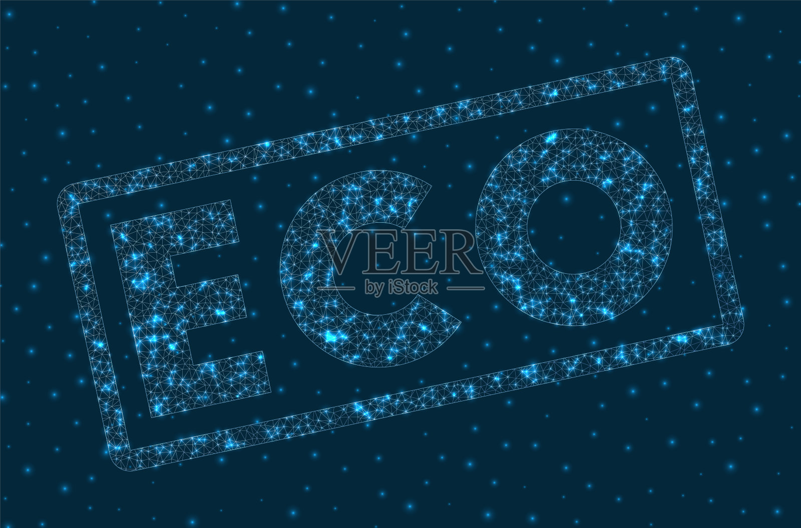 数字风格的ECO字。插画图片素材