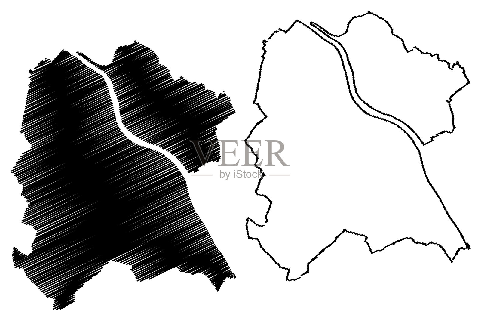 波恩城市地图插画图片素材