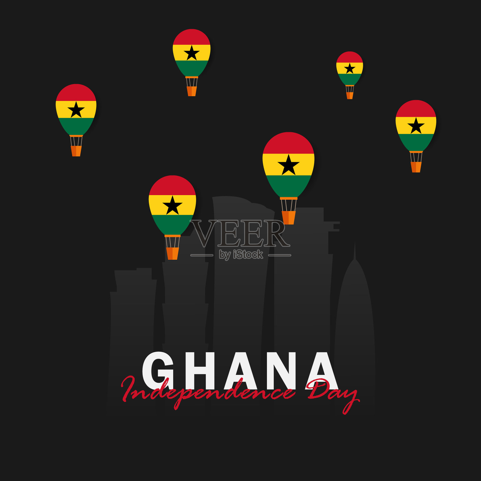 加纳独立日设计模板插画图片素材