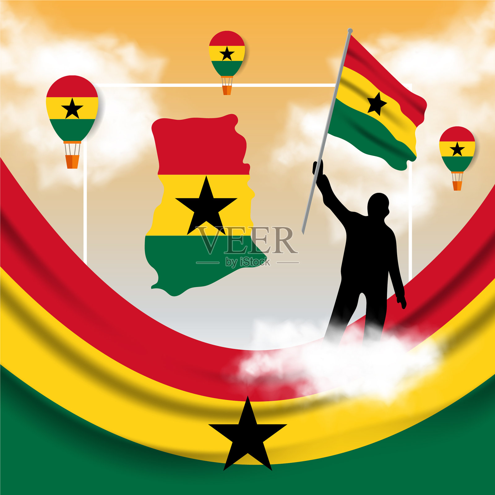 加纳独立日设计模板插画图片素材