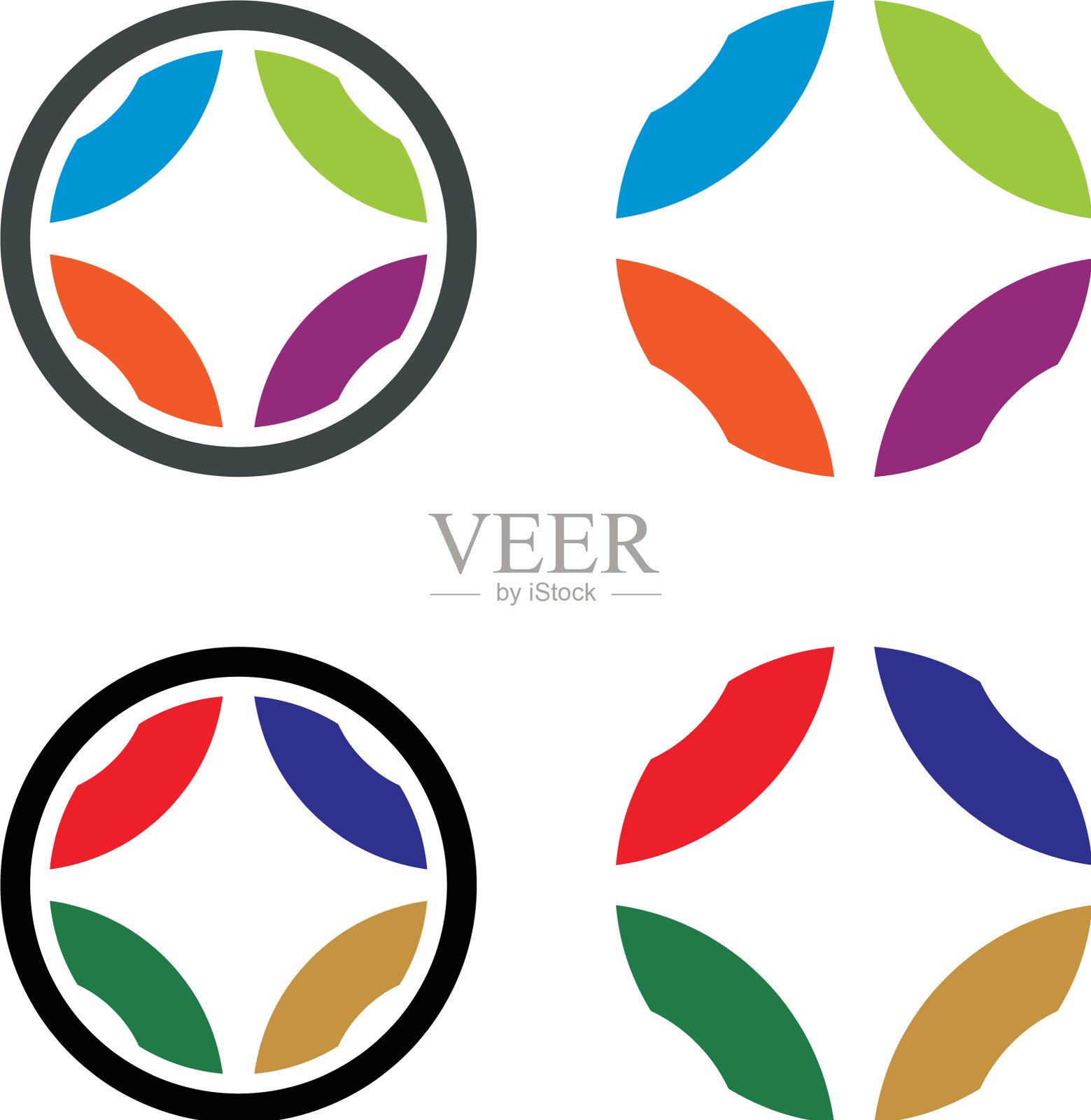 设置圆形装饰彩色标志模板图标素材