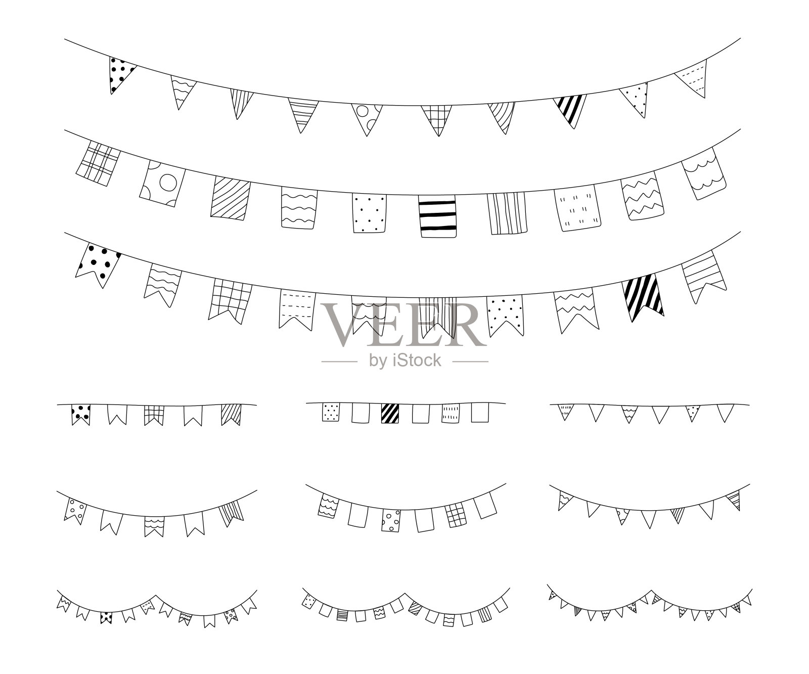 一套手绘花环插图插画图片素材