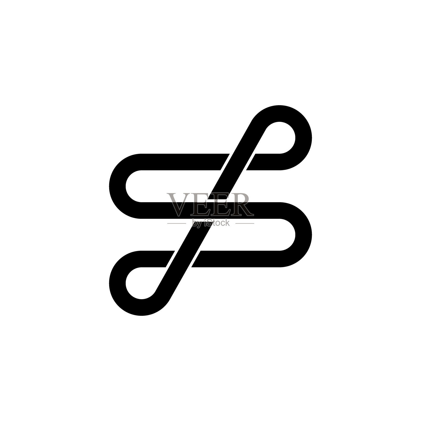 字母s曲线无限直线的向量设计插画图片素材