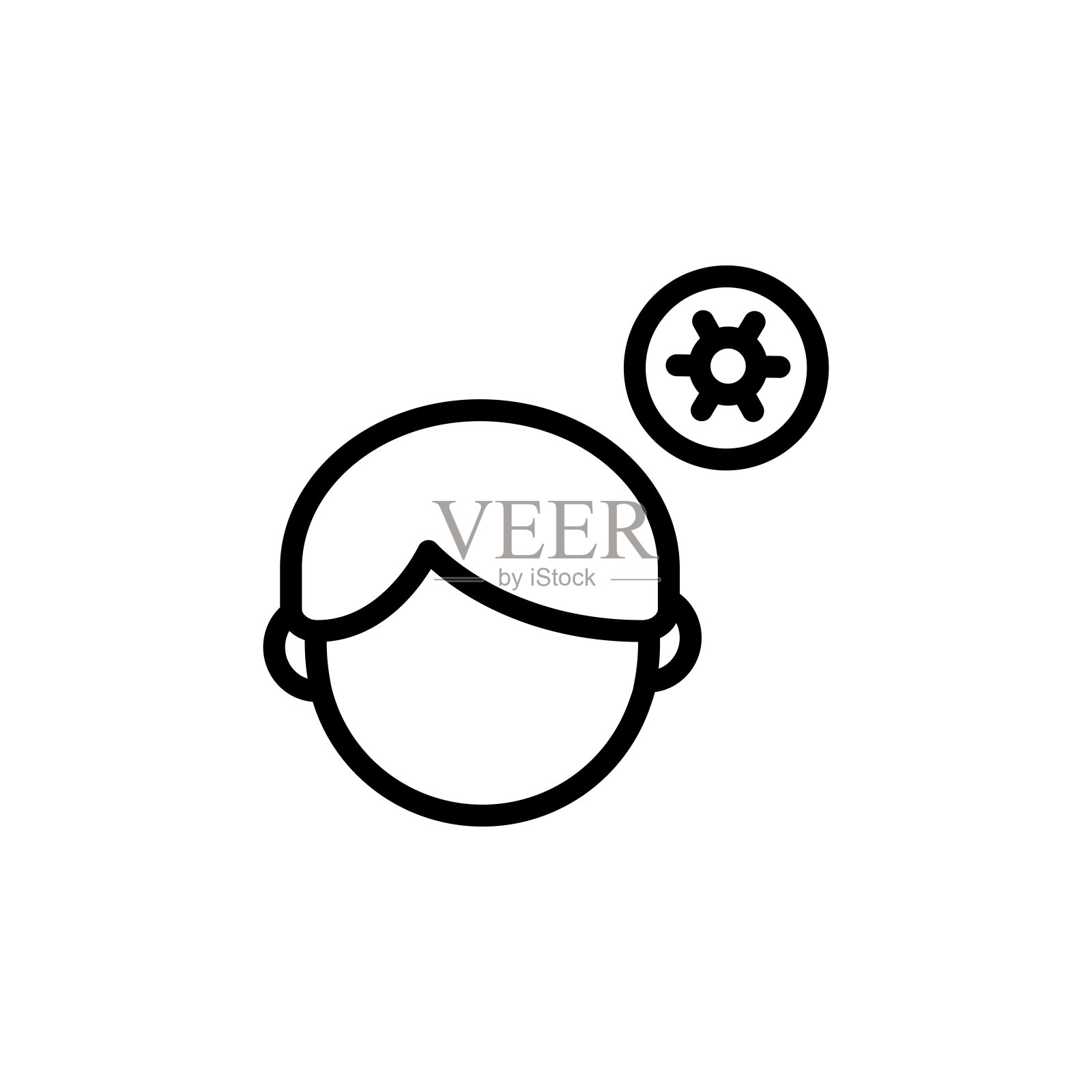 人,冠状病毒图标。简单的线条，轮廓矢量元素的病毒流行图标的用户界面和用户体验，网站或移动应用程序图标素材