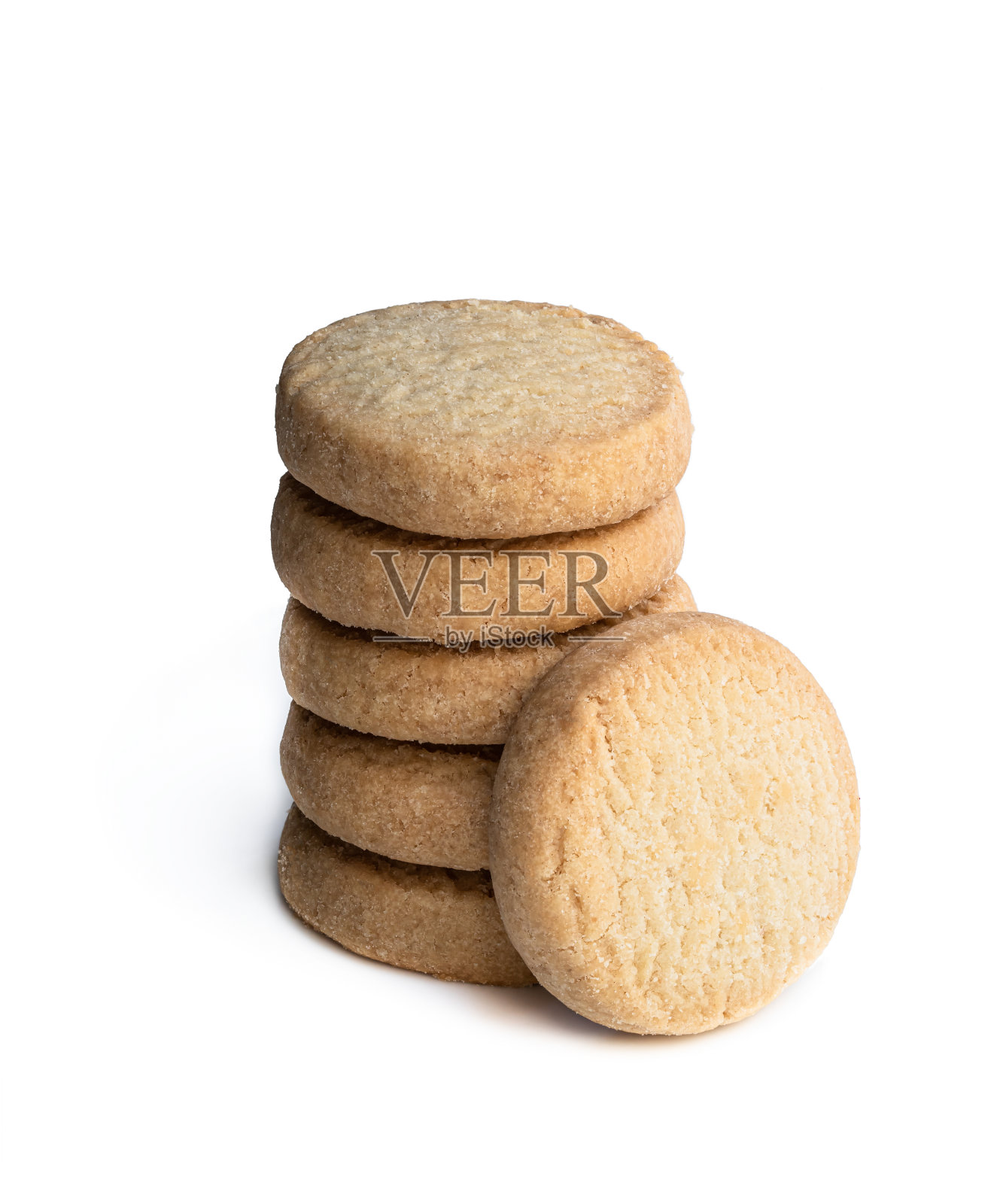 堆叠的短酥饼饼孤立在白色照片摄影图片