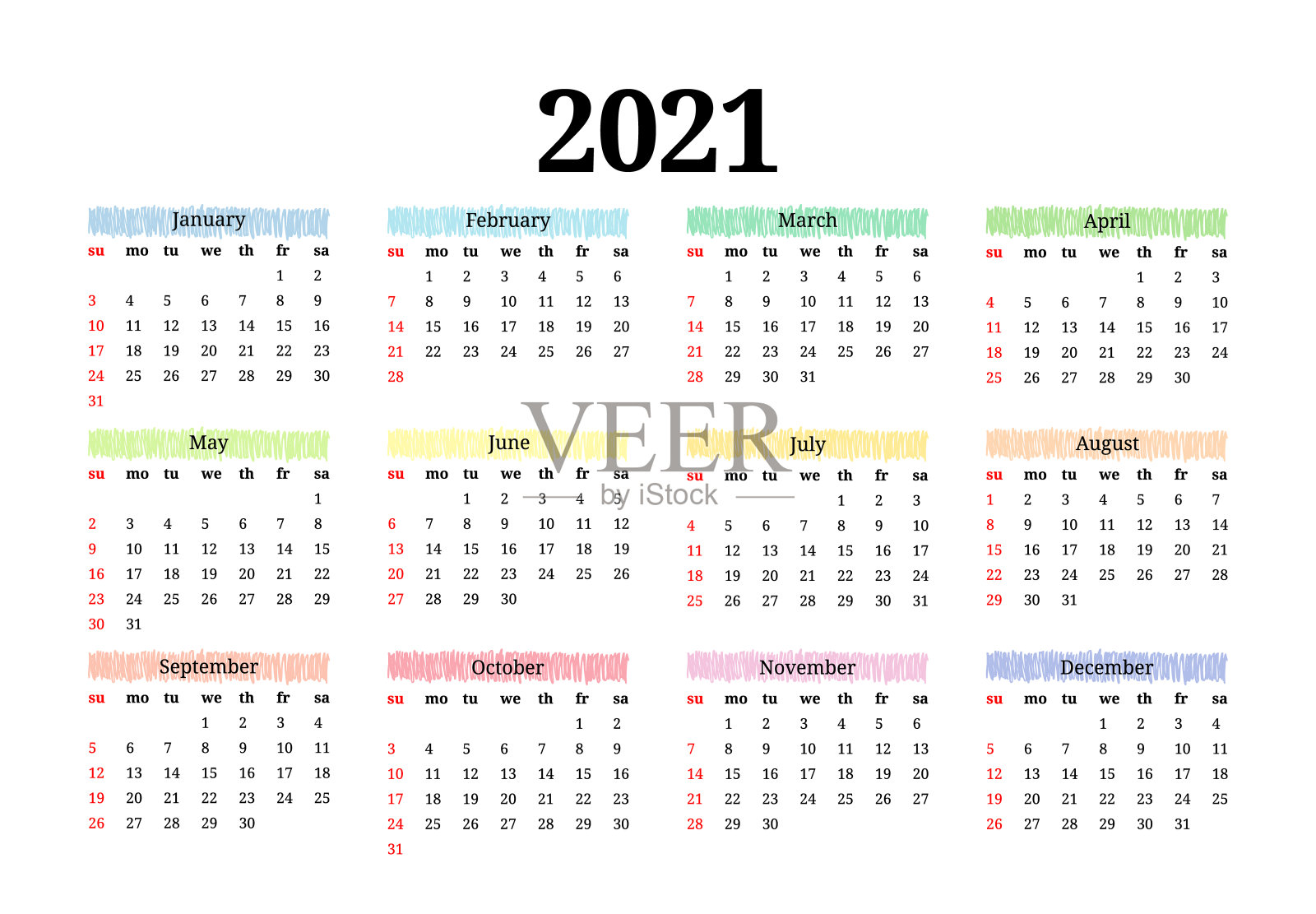 72年日历设计模板素材