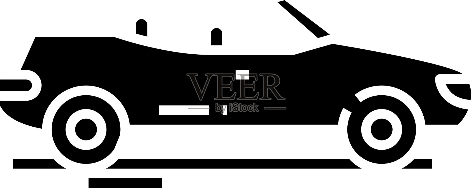 敞篷车黑色图标概念车设计元素图片