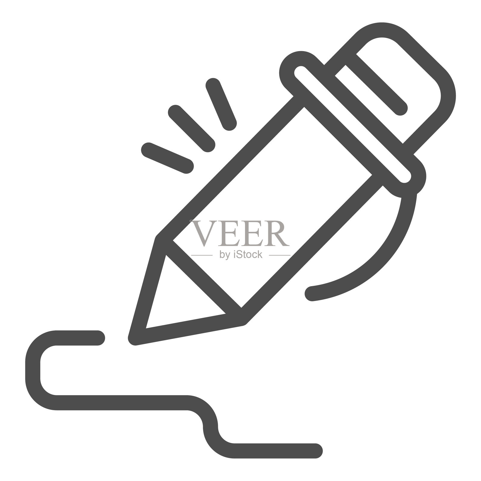 钢笔线条图标铅笔签名笔画艺术图标素材