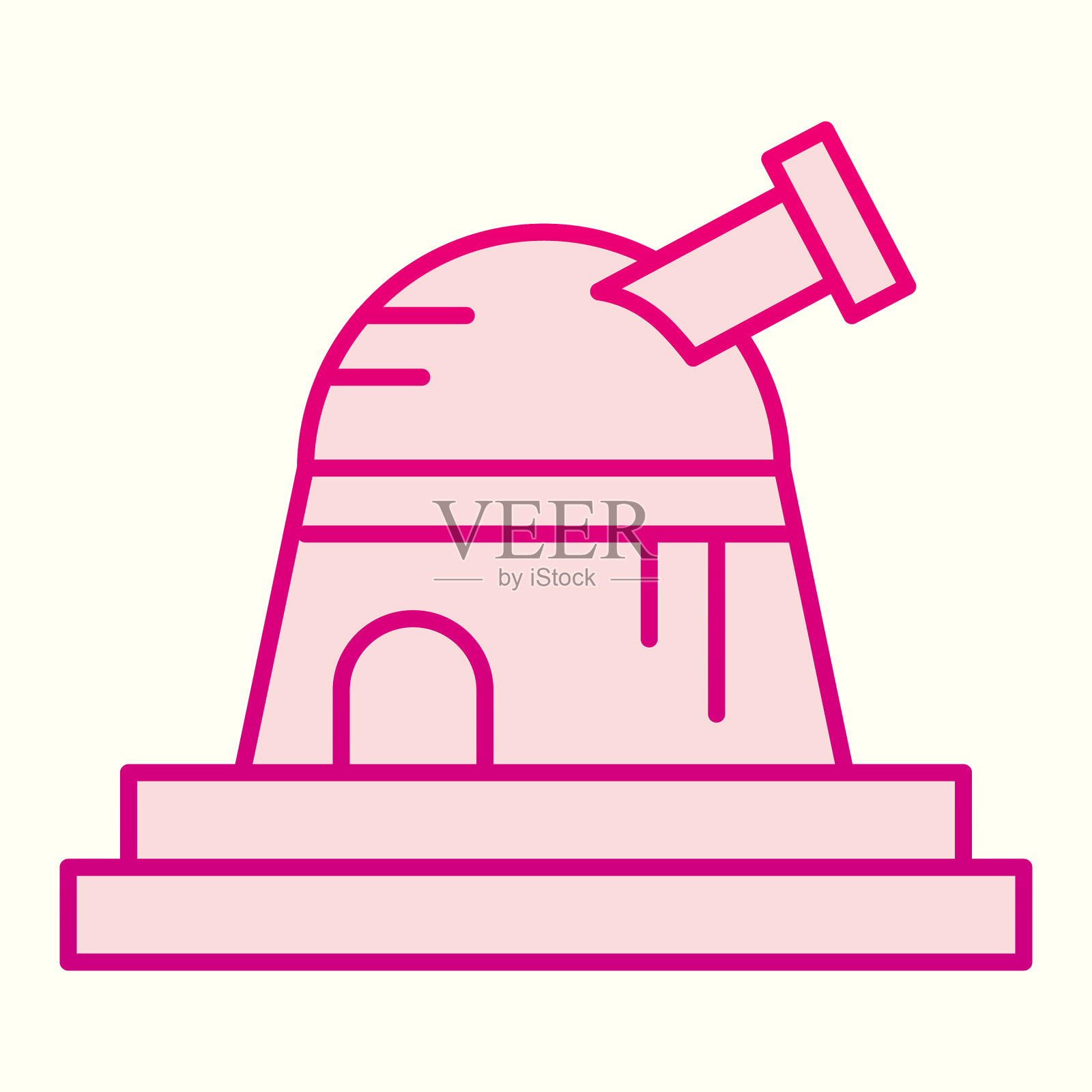 天文台线图标望远镜的空间插画图片素材