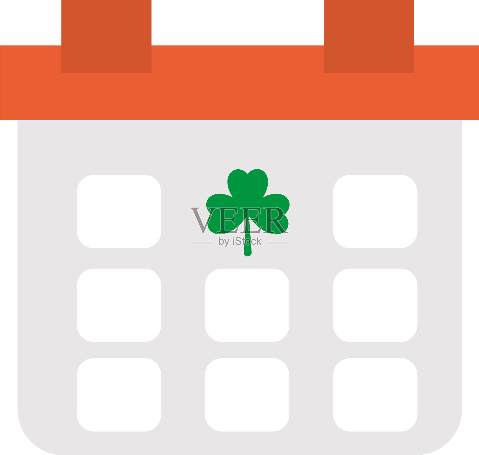 日历提醒圣帕特里克日扁平化风格图标设计元素图片