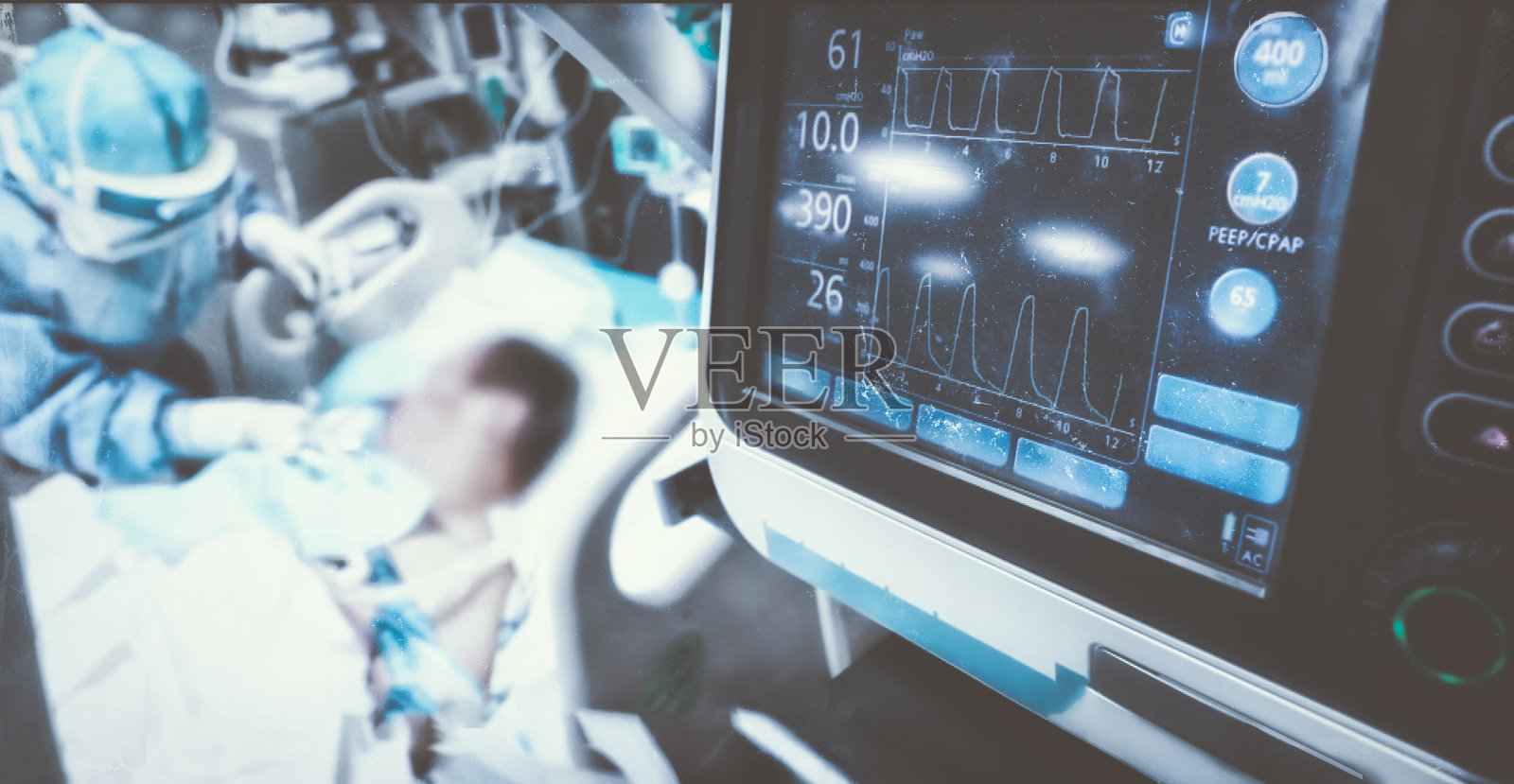 医院隔离室冠状病毒感染患者照片摄影图片