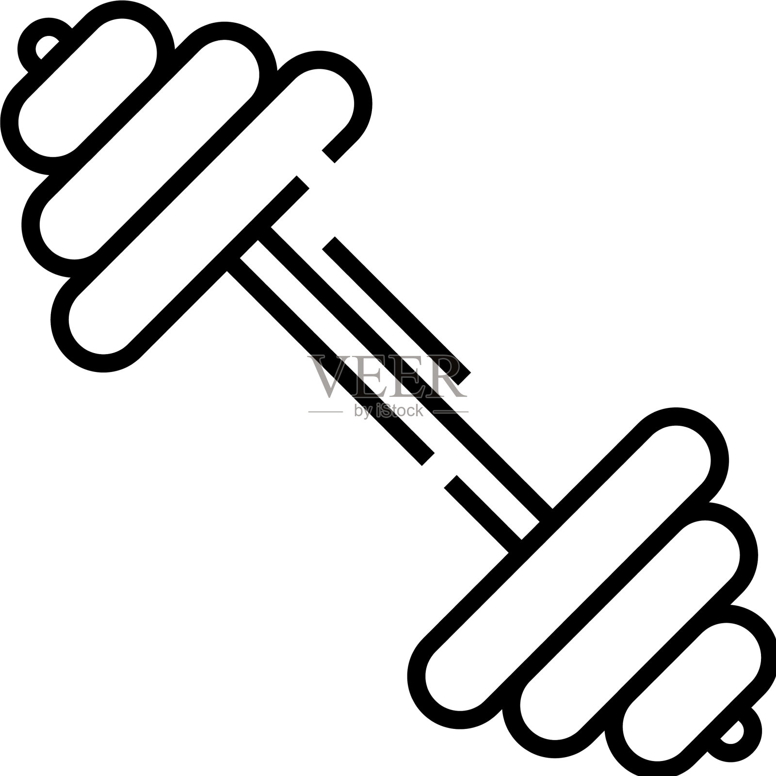 硬哑铃线图标概念标志轮廓图标素材