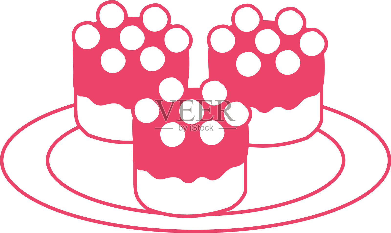 甜蛋糕配樱桃甜点设计元素图片