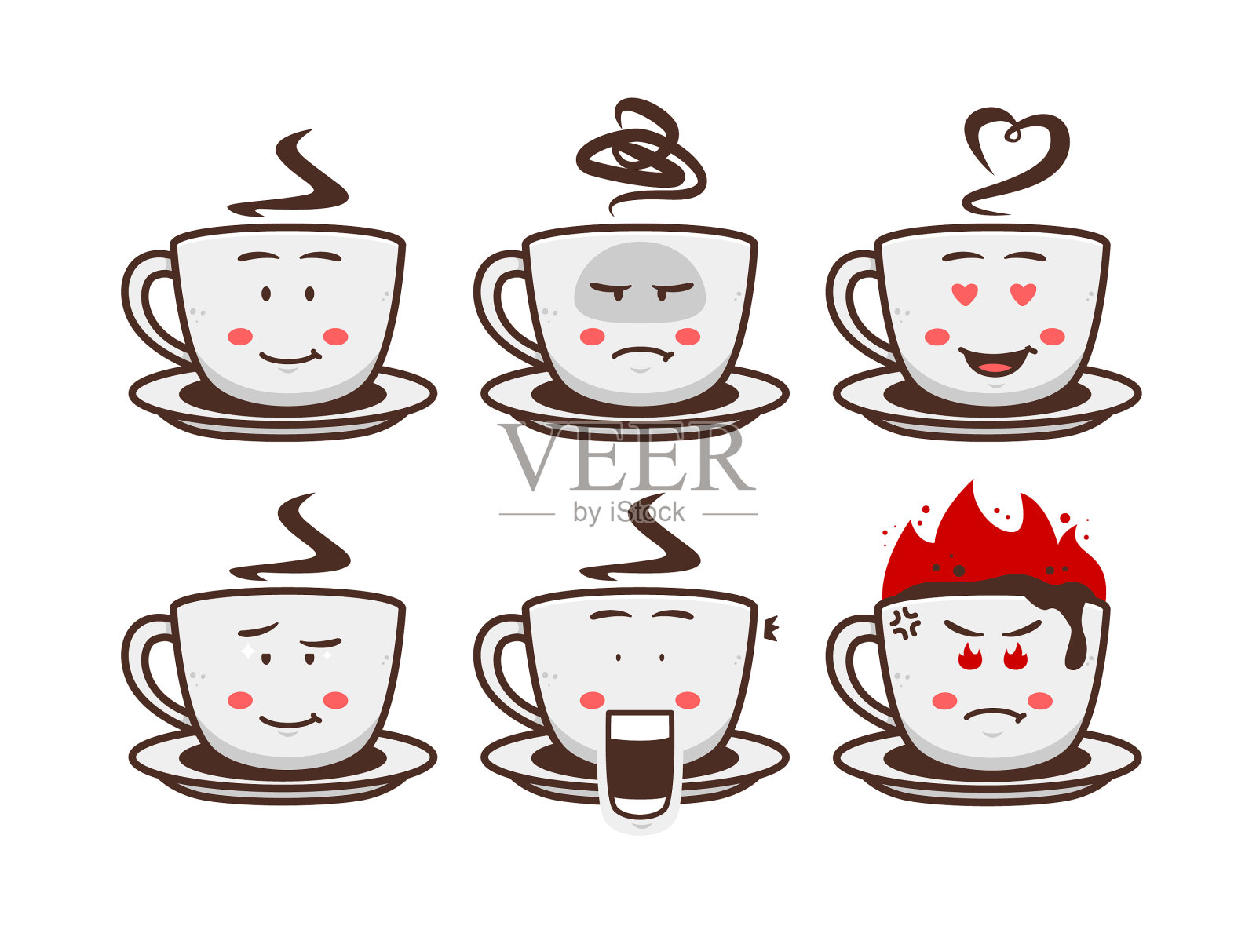 咖啡巧克力热饮料马克杯卡通杯插画图片素材