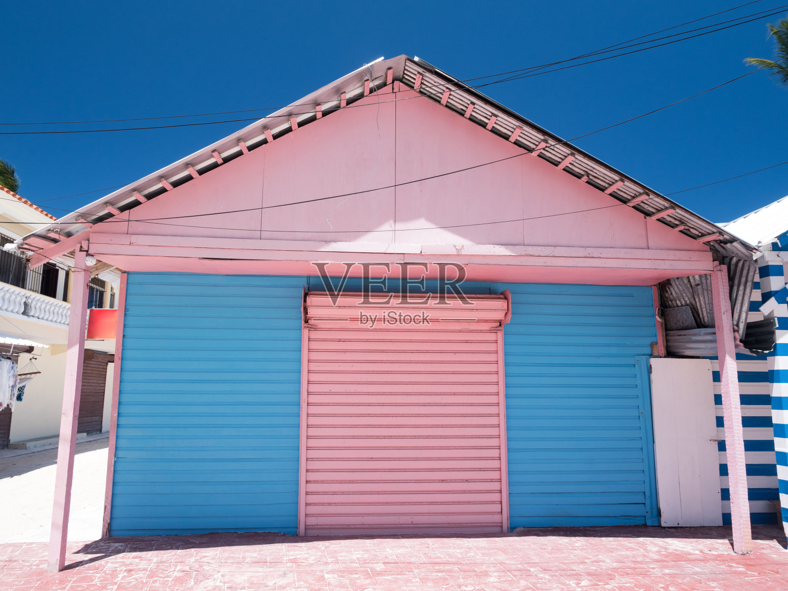 典型的加勒比的房子照片摄影图片