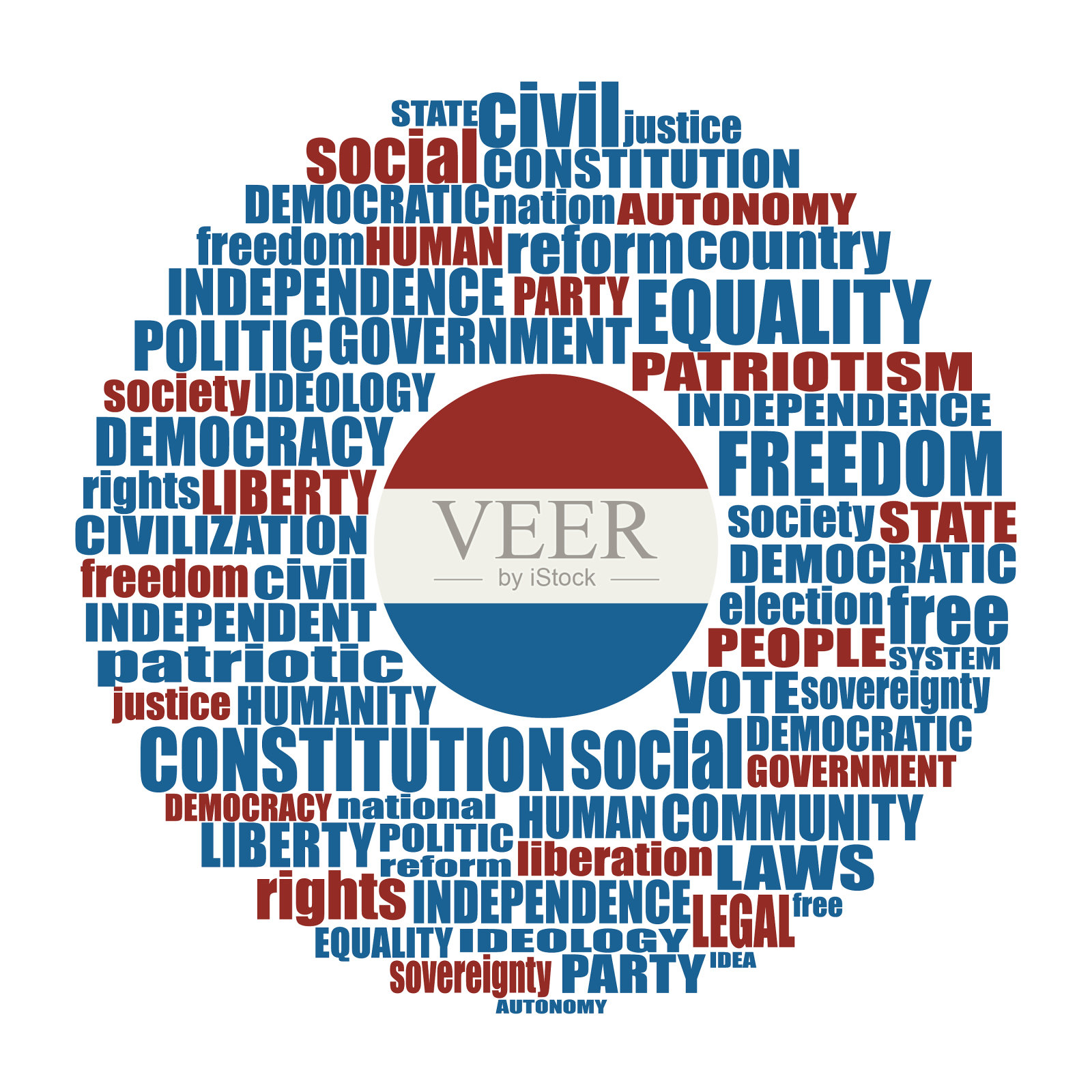 民主标签云概念插画图片素材