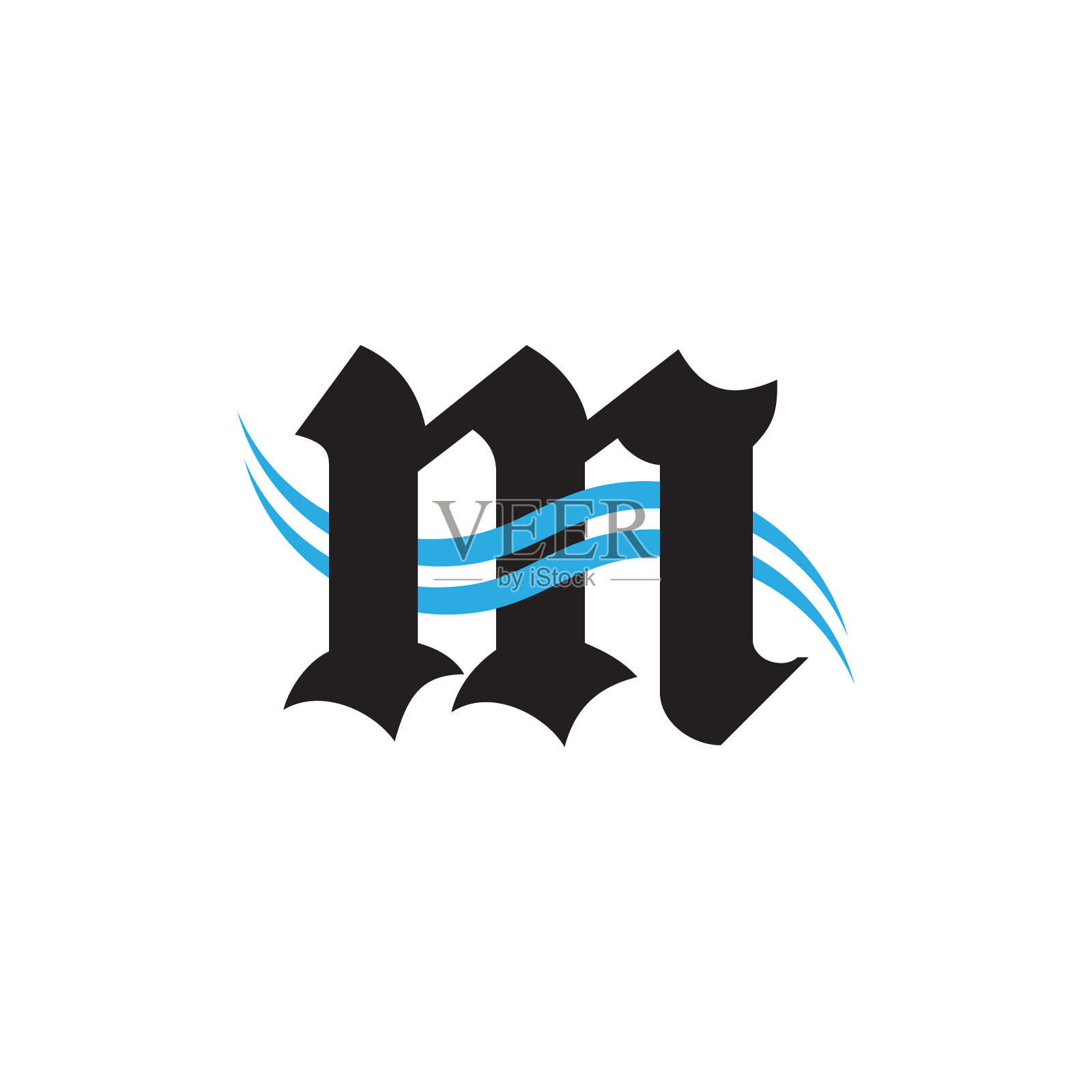 字母m波标志设计元素图片