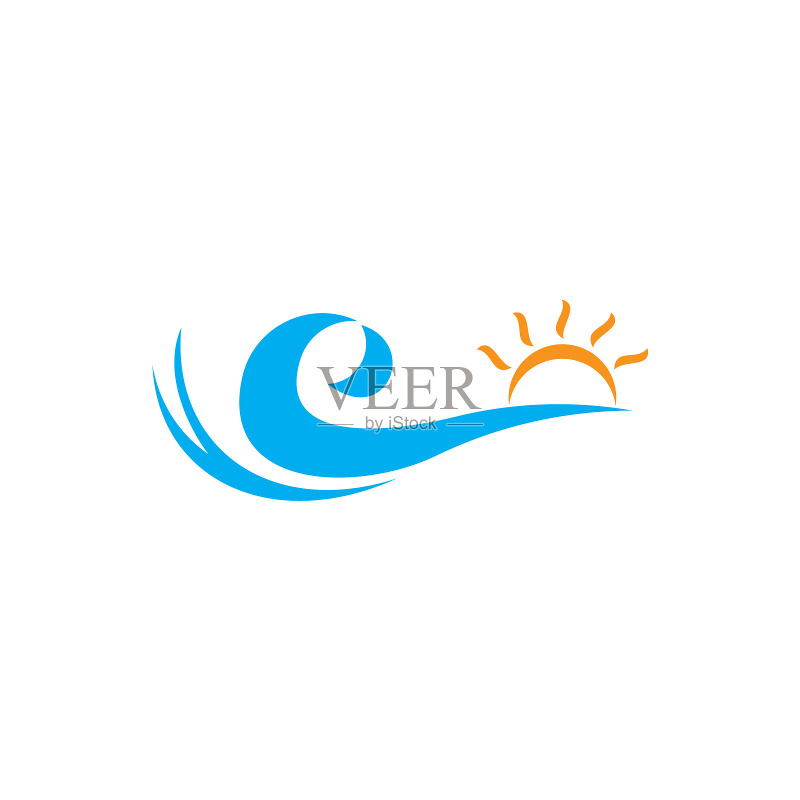 字母c阳光波浪设计标志图标素材