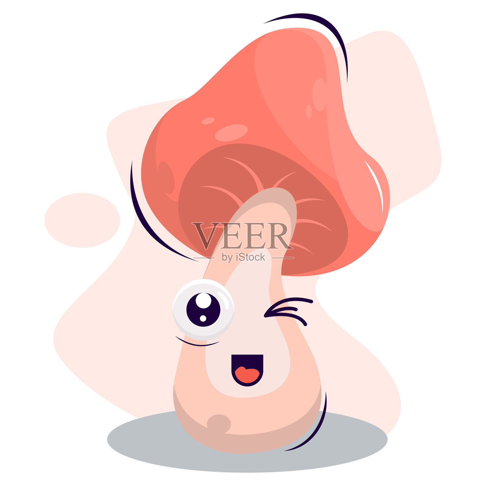 可爱可爱的蘑菇吉祥物特级插画图片素材