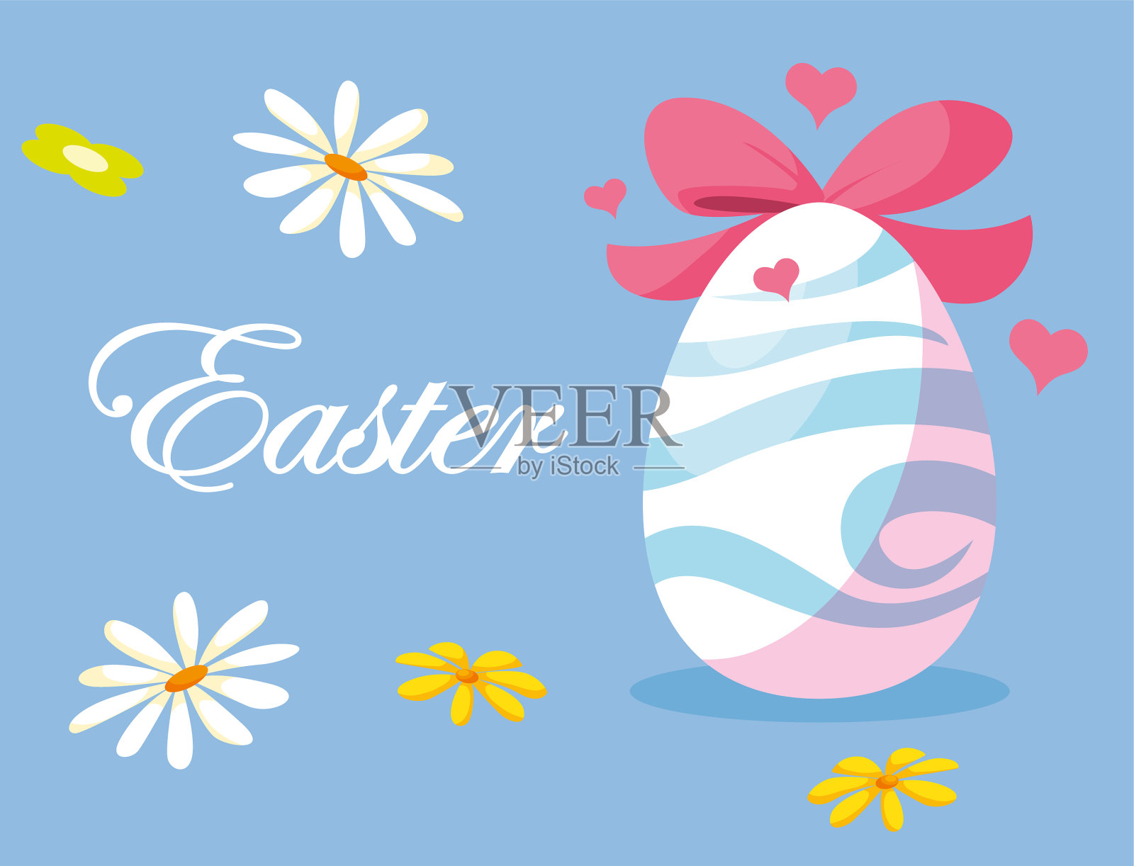 复活节标签与鸡蛋贺卡插画图片素材