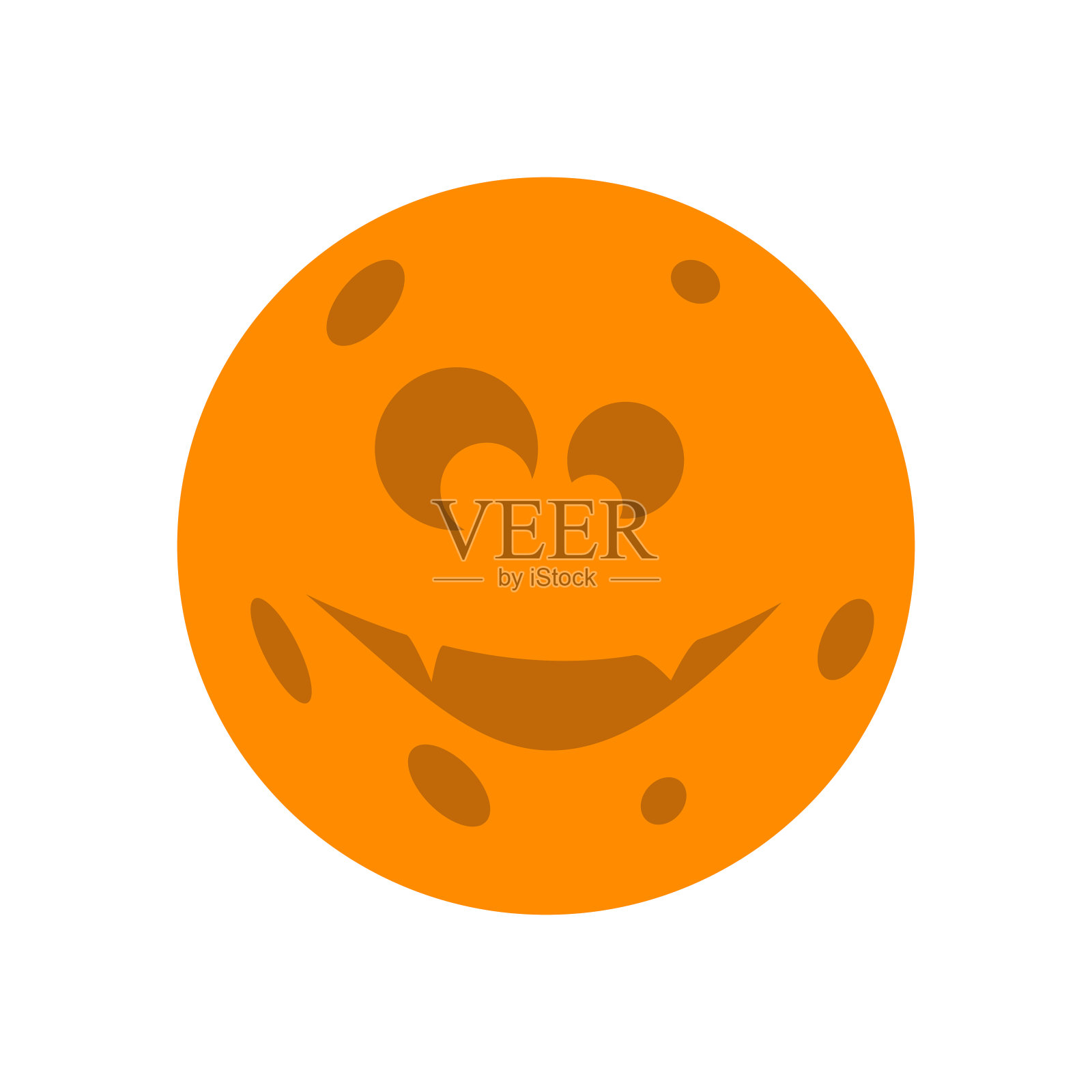 月球。万圣节的象征之一。矢量插图。插画图片素材