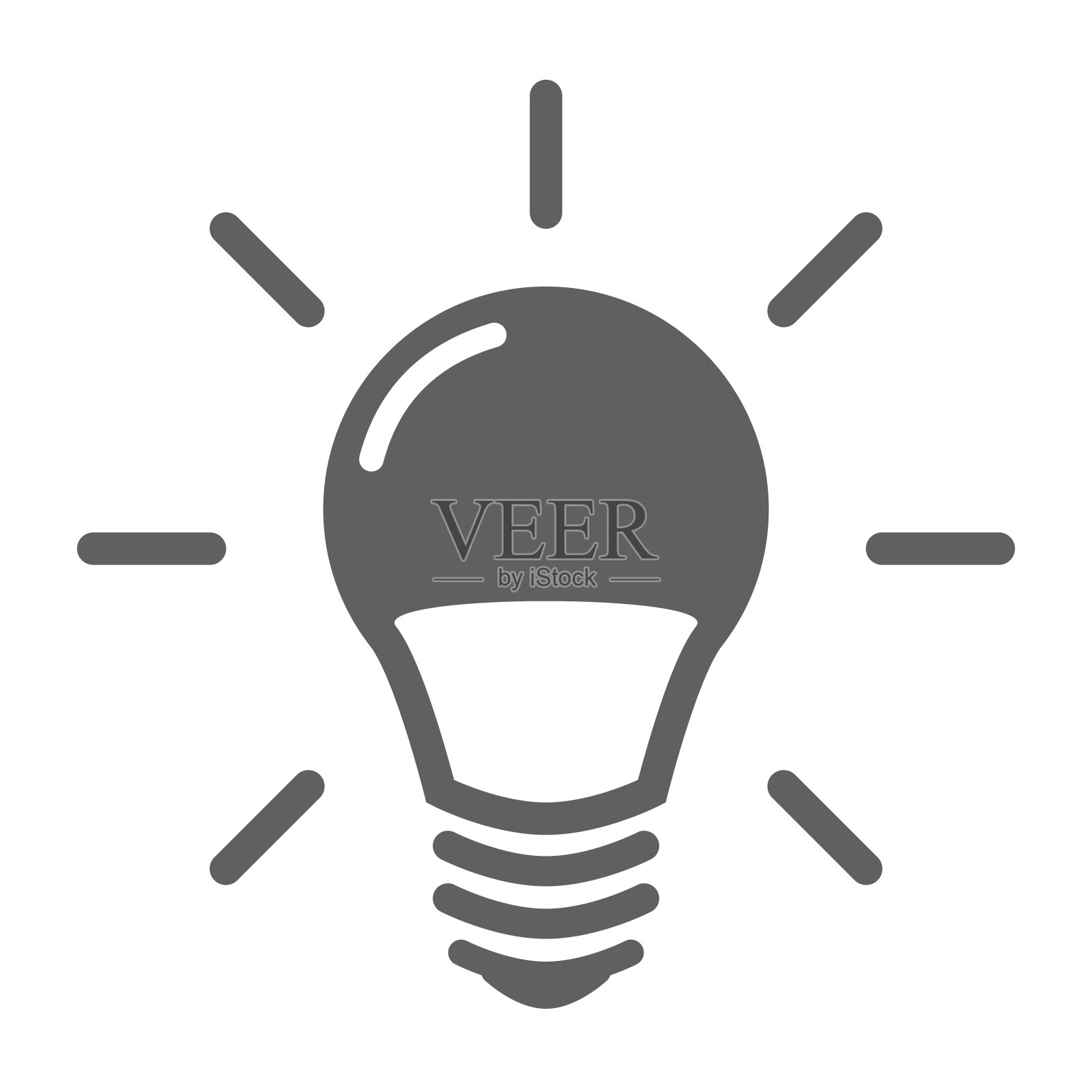 灯平图标孤立的白色背景。矢量插图。插画图片素材