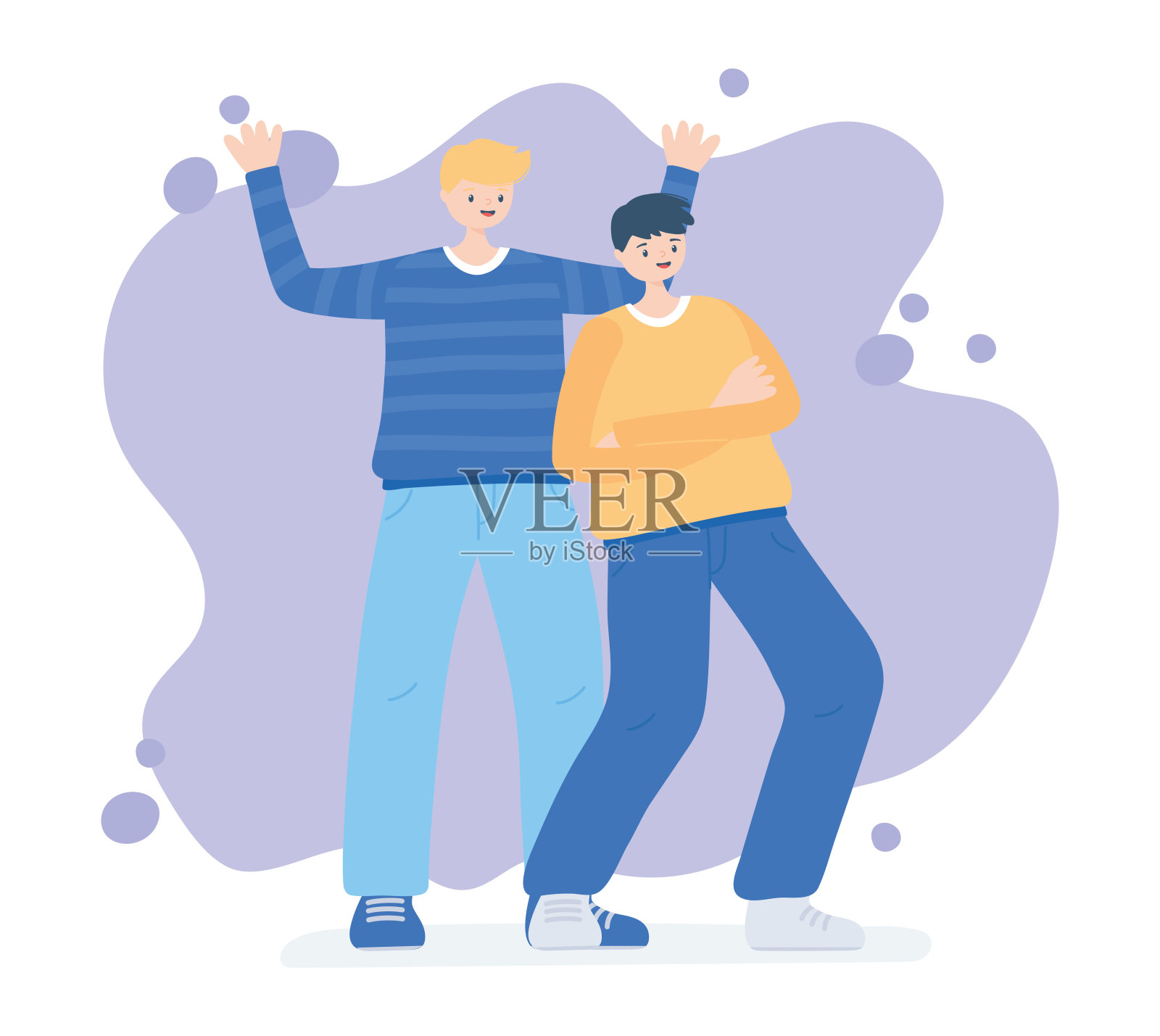 友谊节快乐，群雄人物爱心，特别活动庆祝插画图片素材