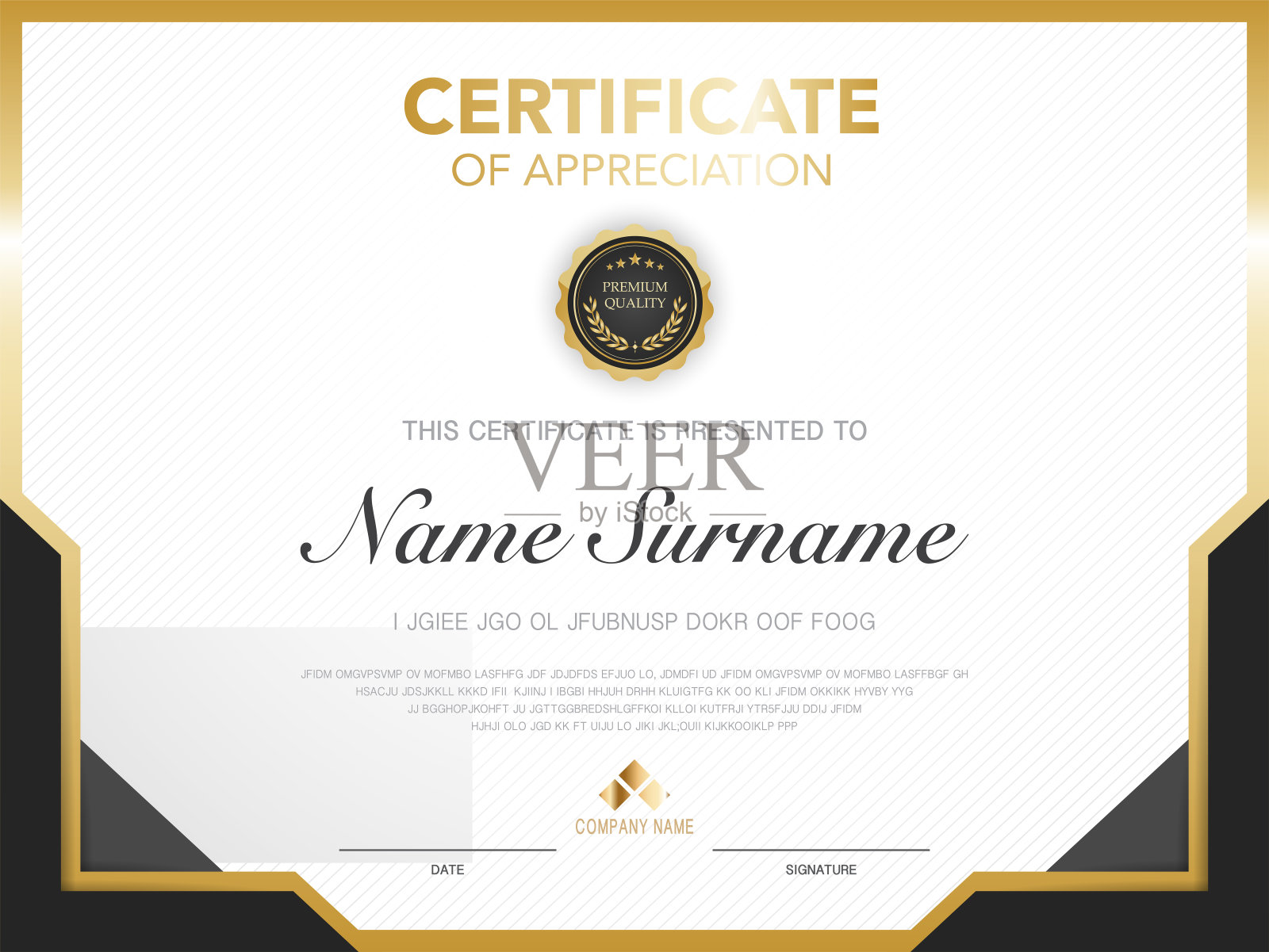 文凭证书模板红色和金色搭配奢华和现代风格矢量图像，适合欣赏。矢量插图。设计模板素材