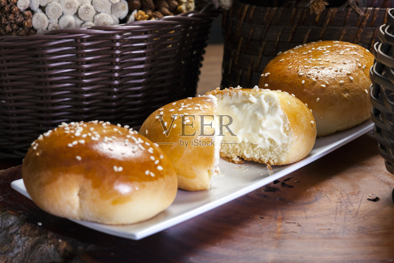 圆的甜面包烘焙食物照片摄影图片