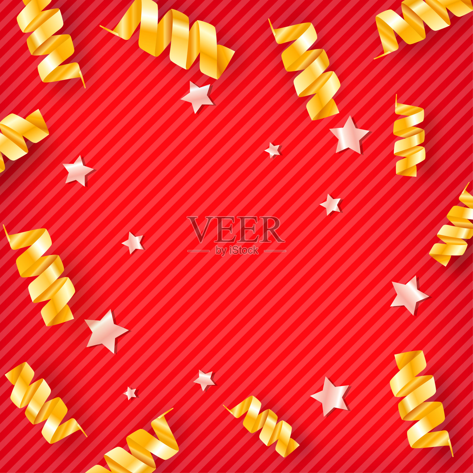 背景与星星和可爱的五彩纸屑插画图片素材