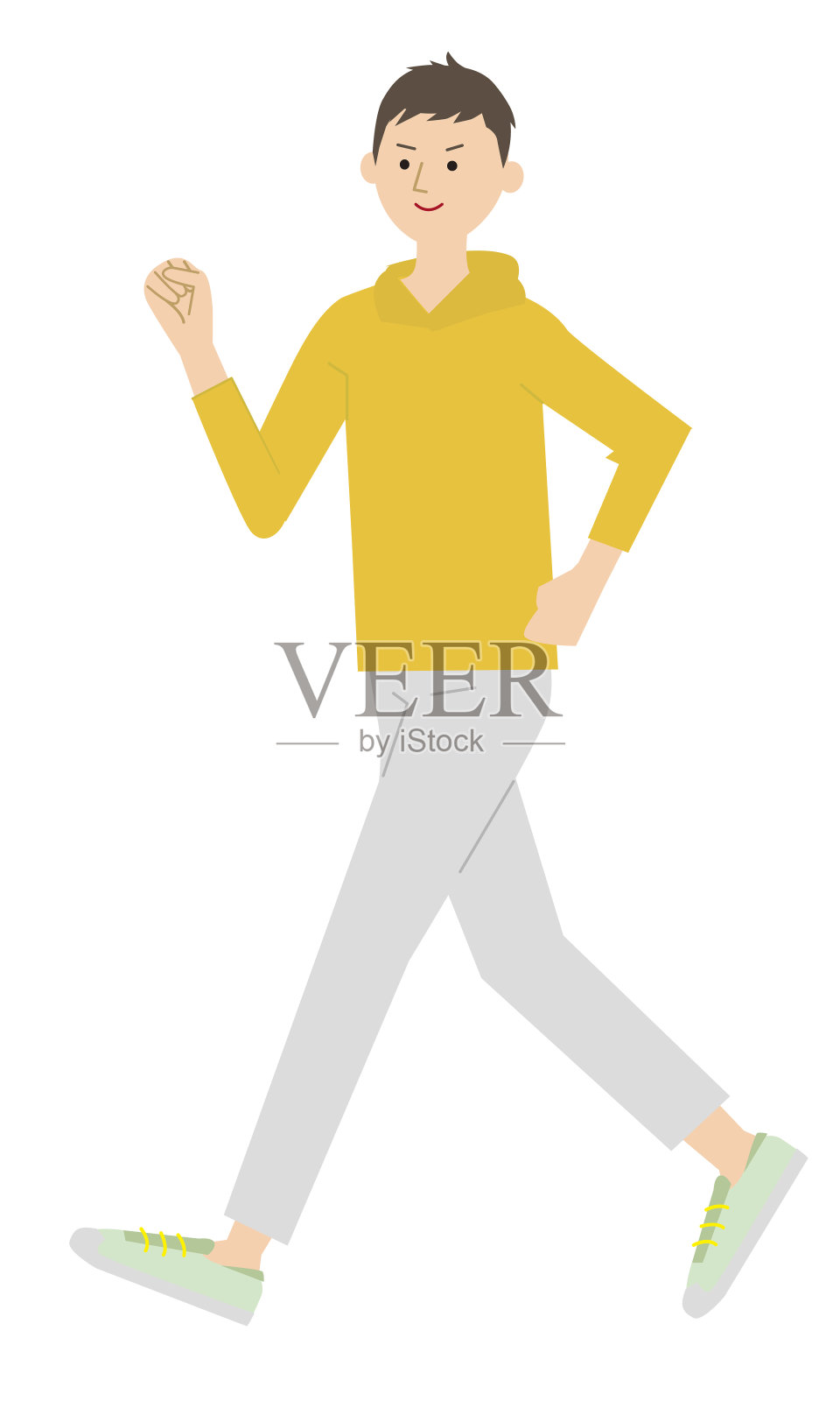 一个男人跑步的插图插画图片素材