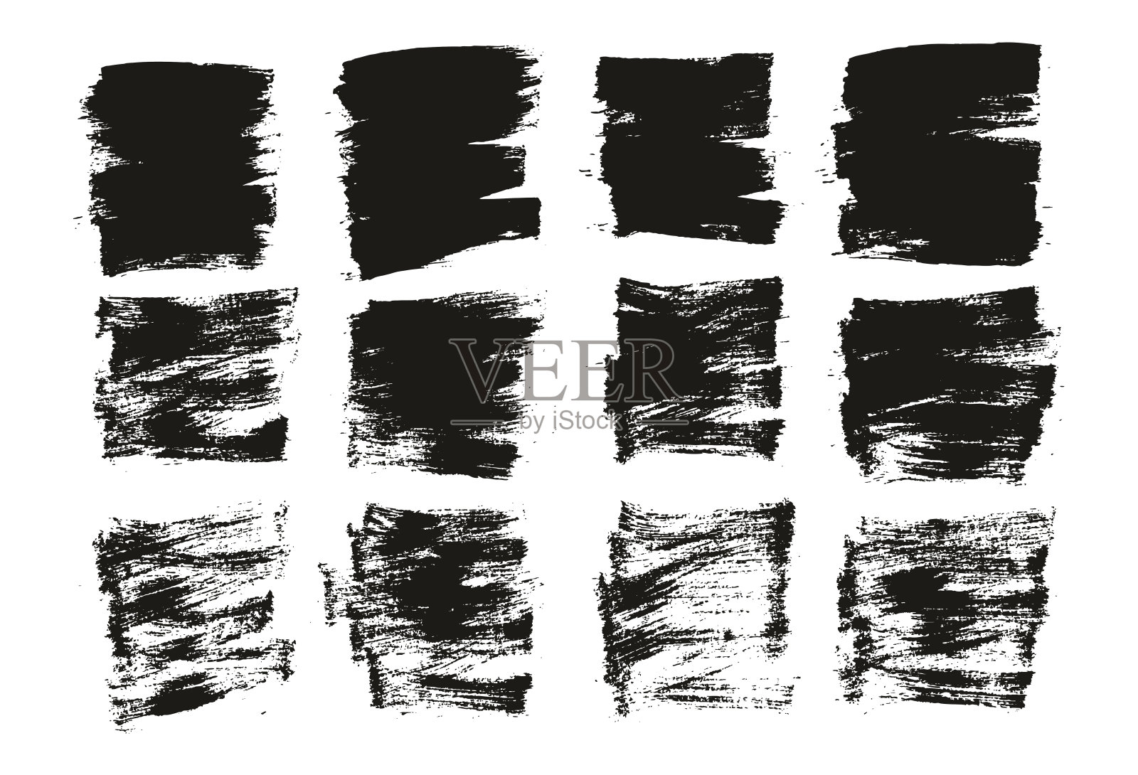 平面油漆刷薄短背景高细节抽象矢量背景集插画图片素材