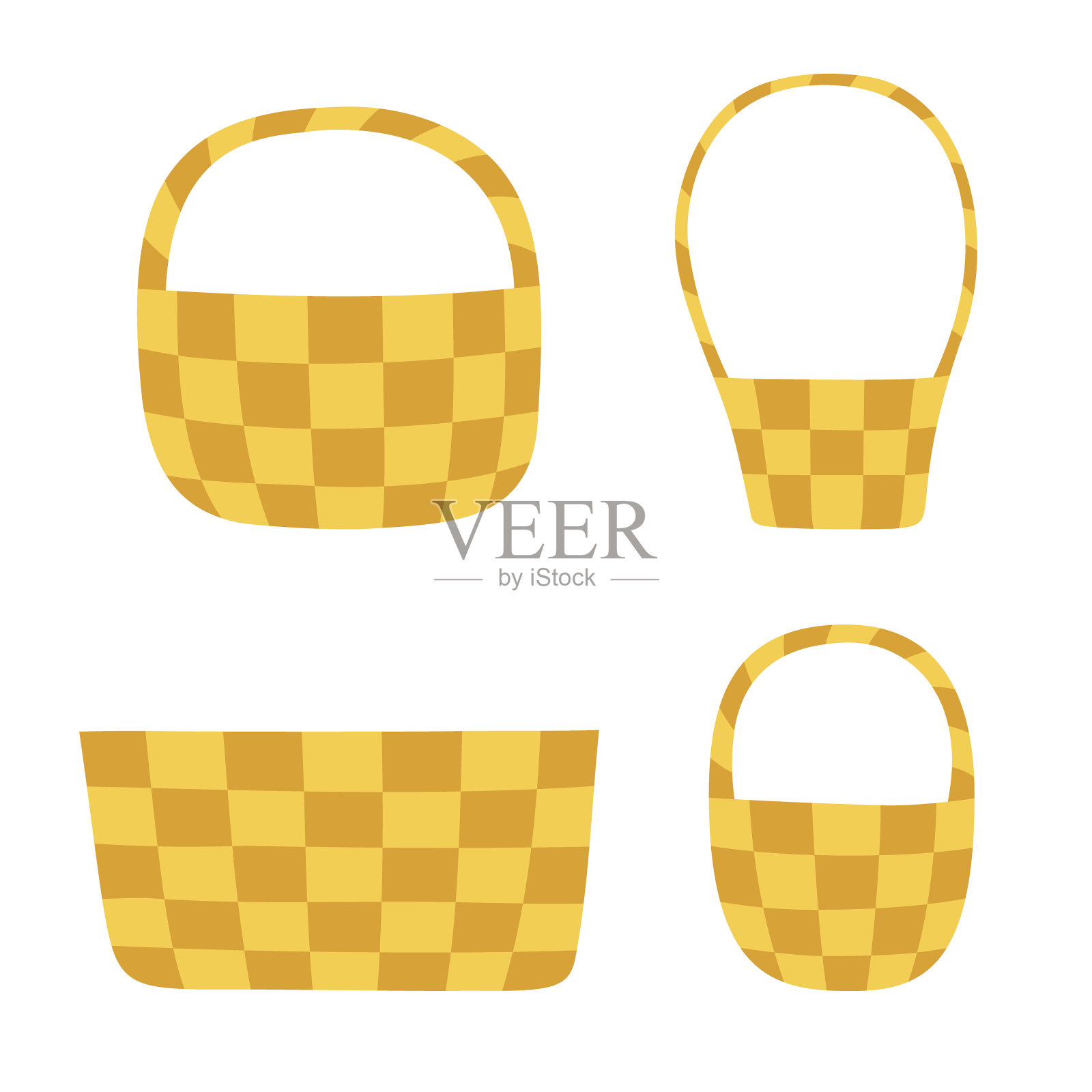 柳条篮子里设置插画图片素材