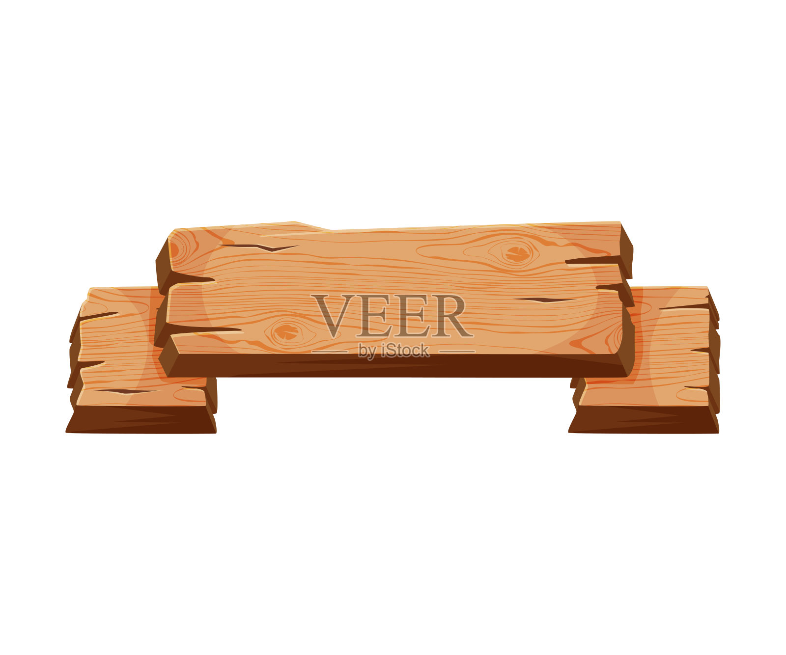 古董空白木招牌，木面板与地方为您的信息，自然纹理标志矢量插图插画图片素材