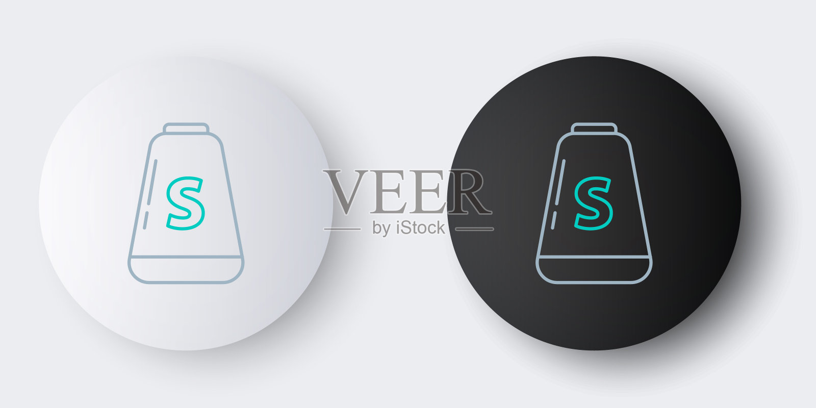 线盐图标孤立在灰色背景。烹饪的香料。色彩斑斓的轮廓的概念。向量图标素材