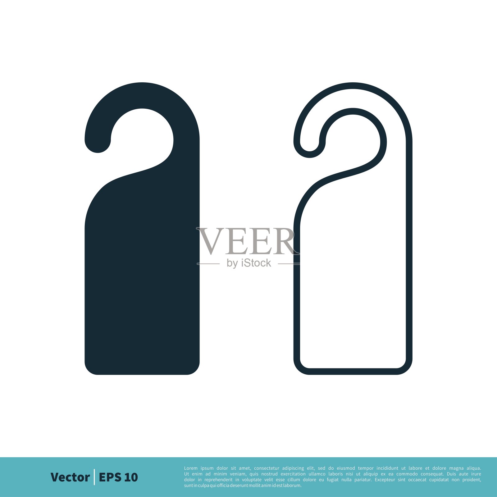 悬挂标签门的酒店图标矢量标志模板插图设计。向量EPS 10。插画图片素材